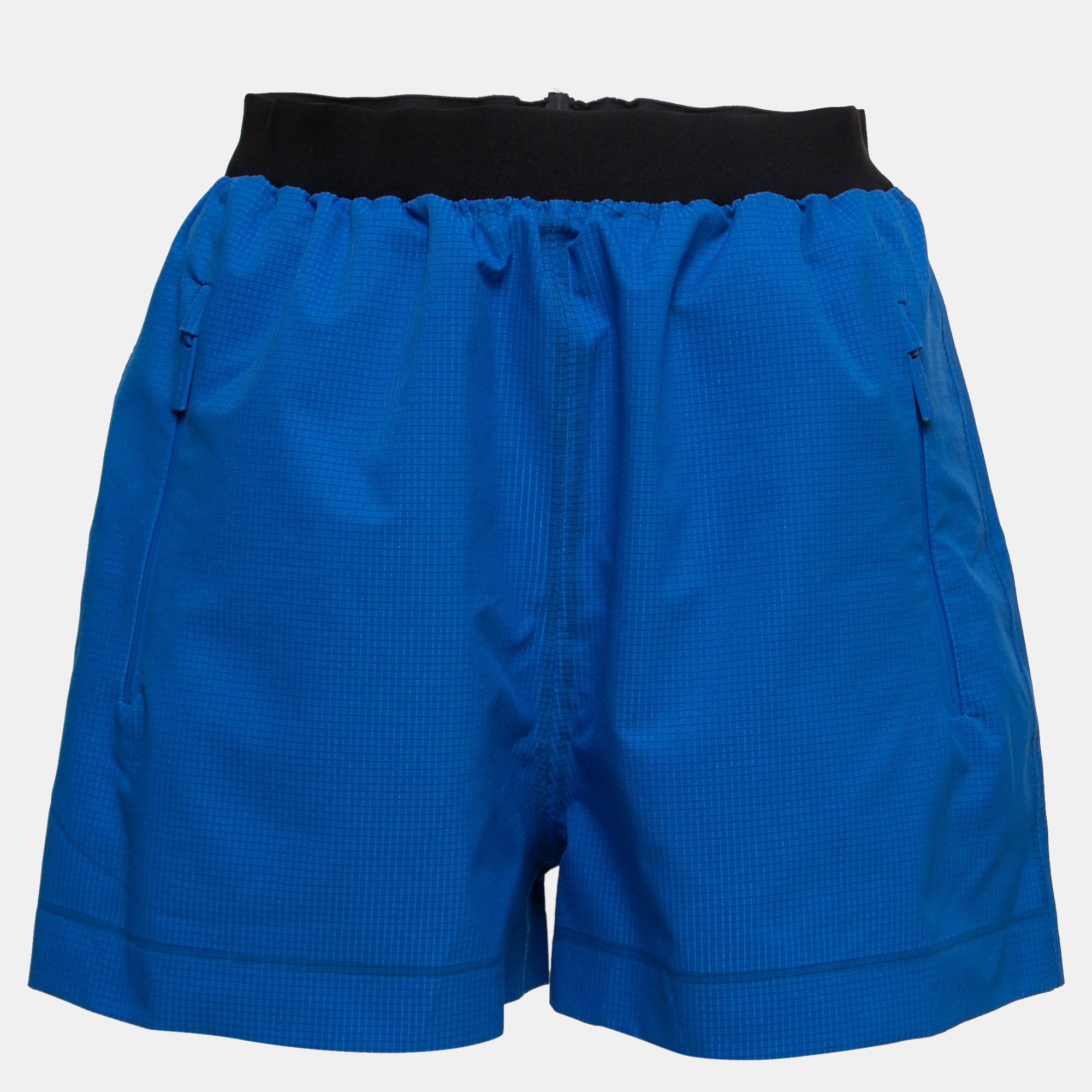 Pre-owned Prada Blue Synthetic Elastic Waist Shorts M