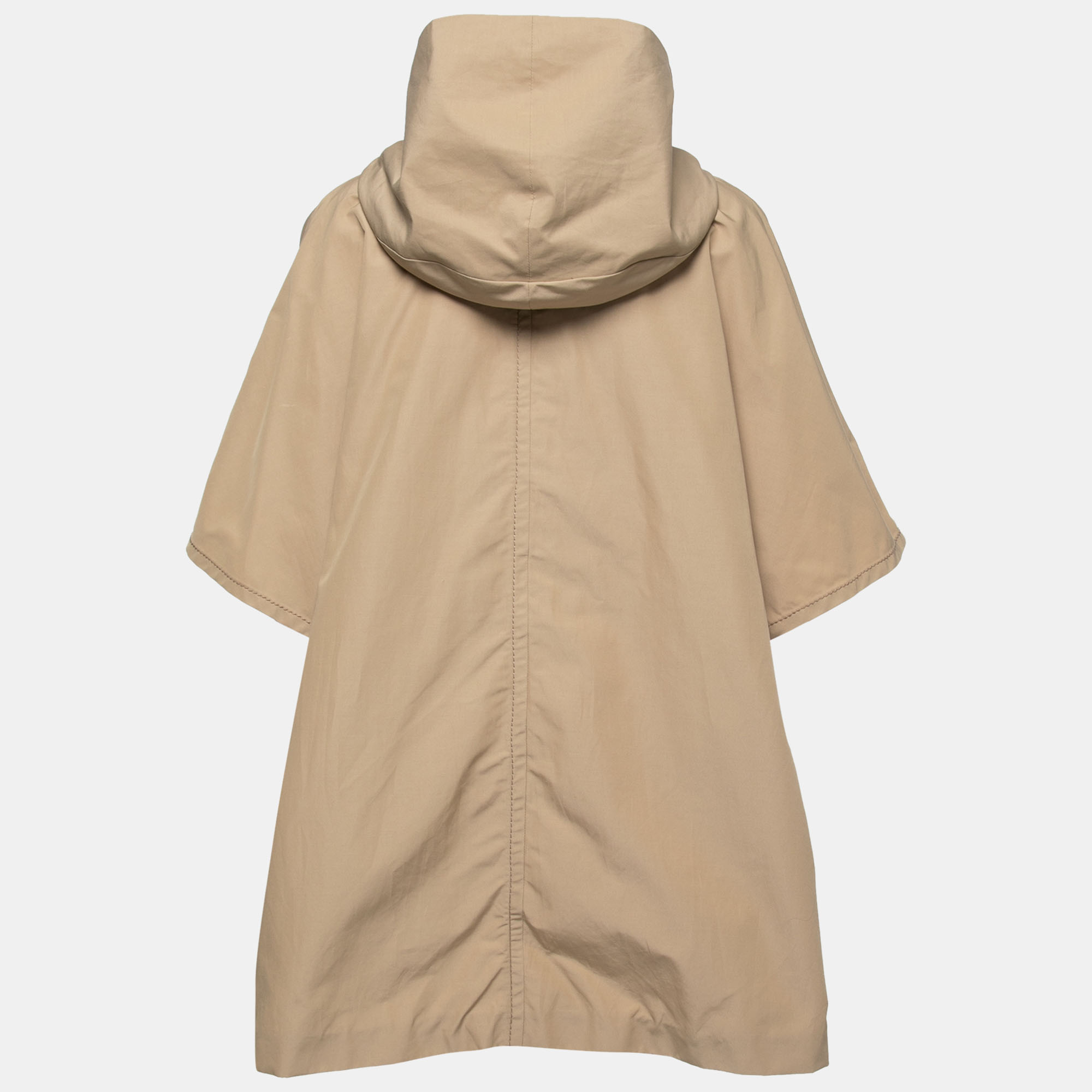 

Prada Tan Brown Cotton Hooded Cape Coat