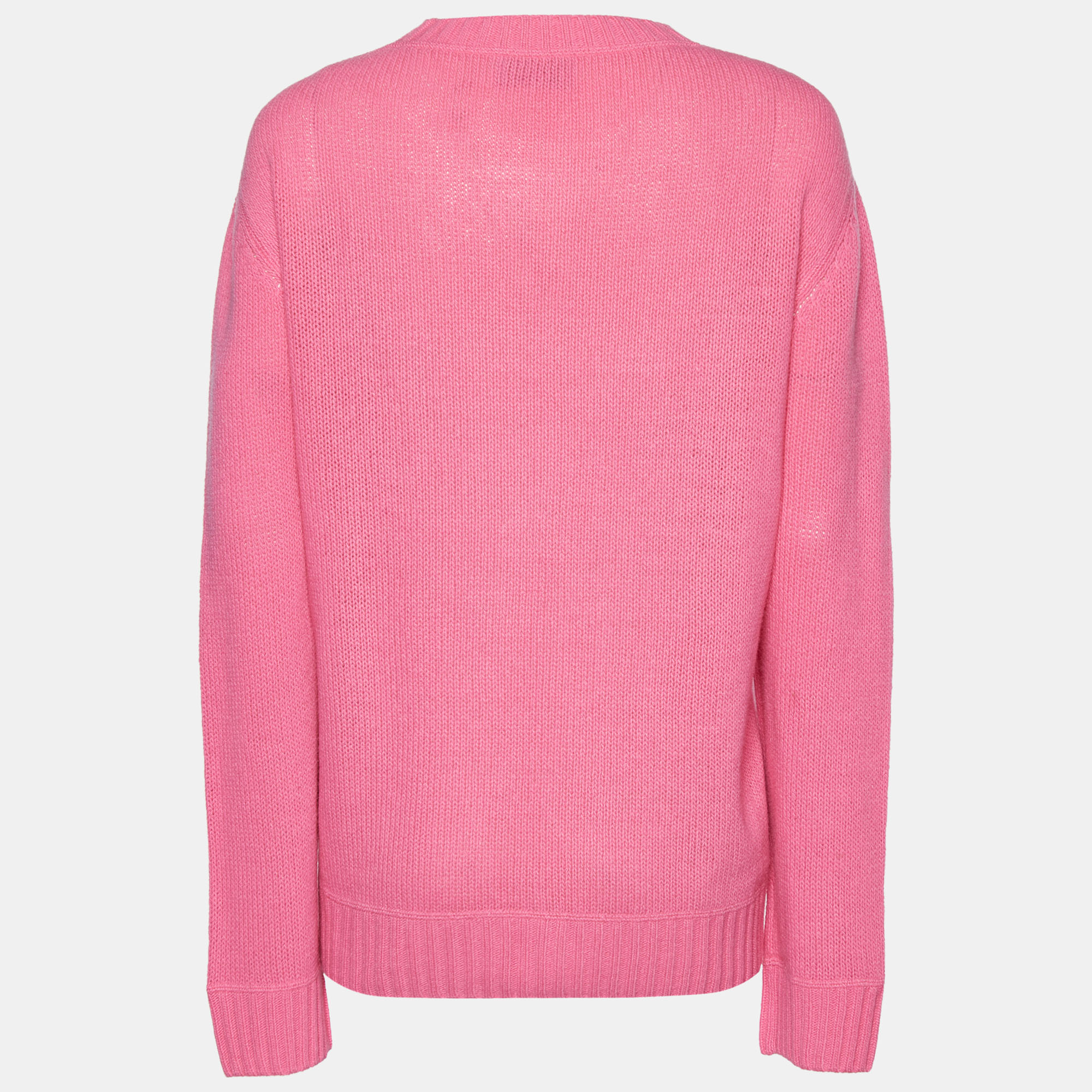 

Prada Pink Log Intarsia Wool knit Sweater