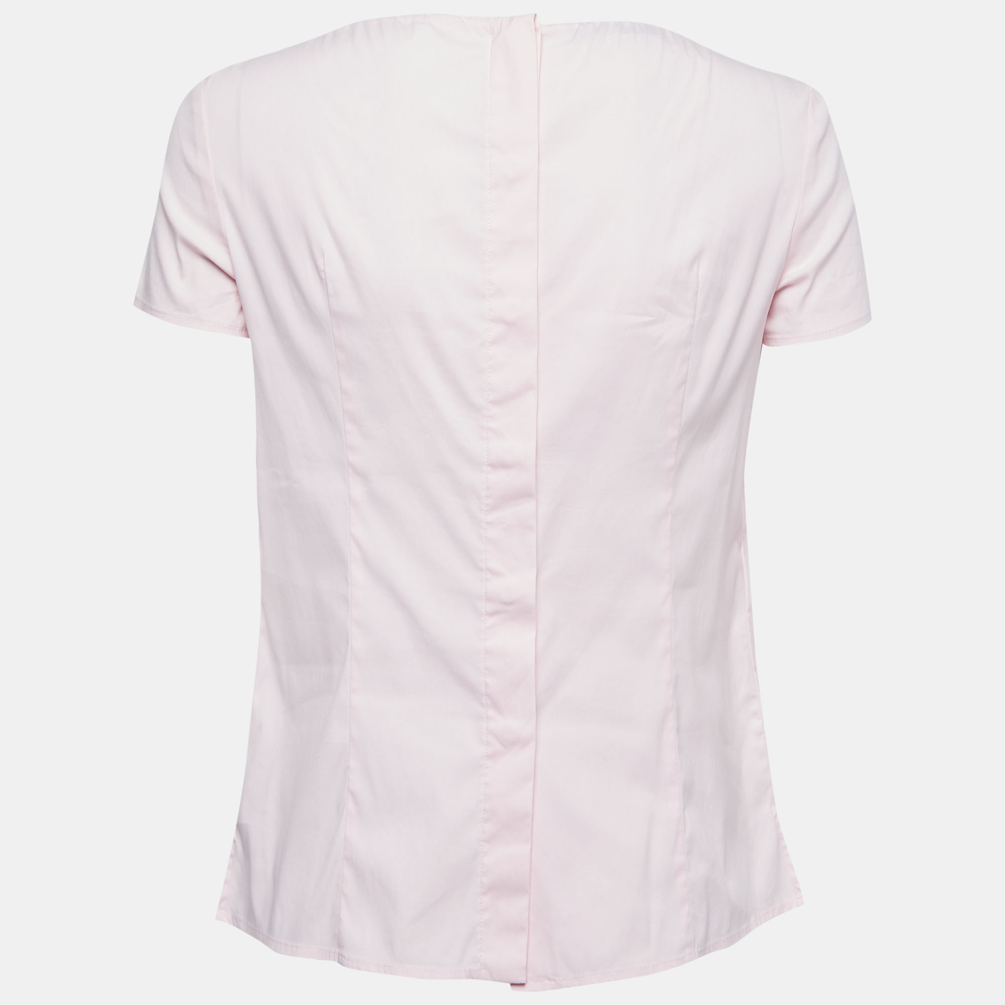 

Prada Light Pink Stretch Cotton Ruffled Top