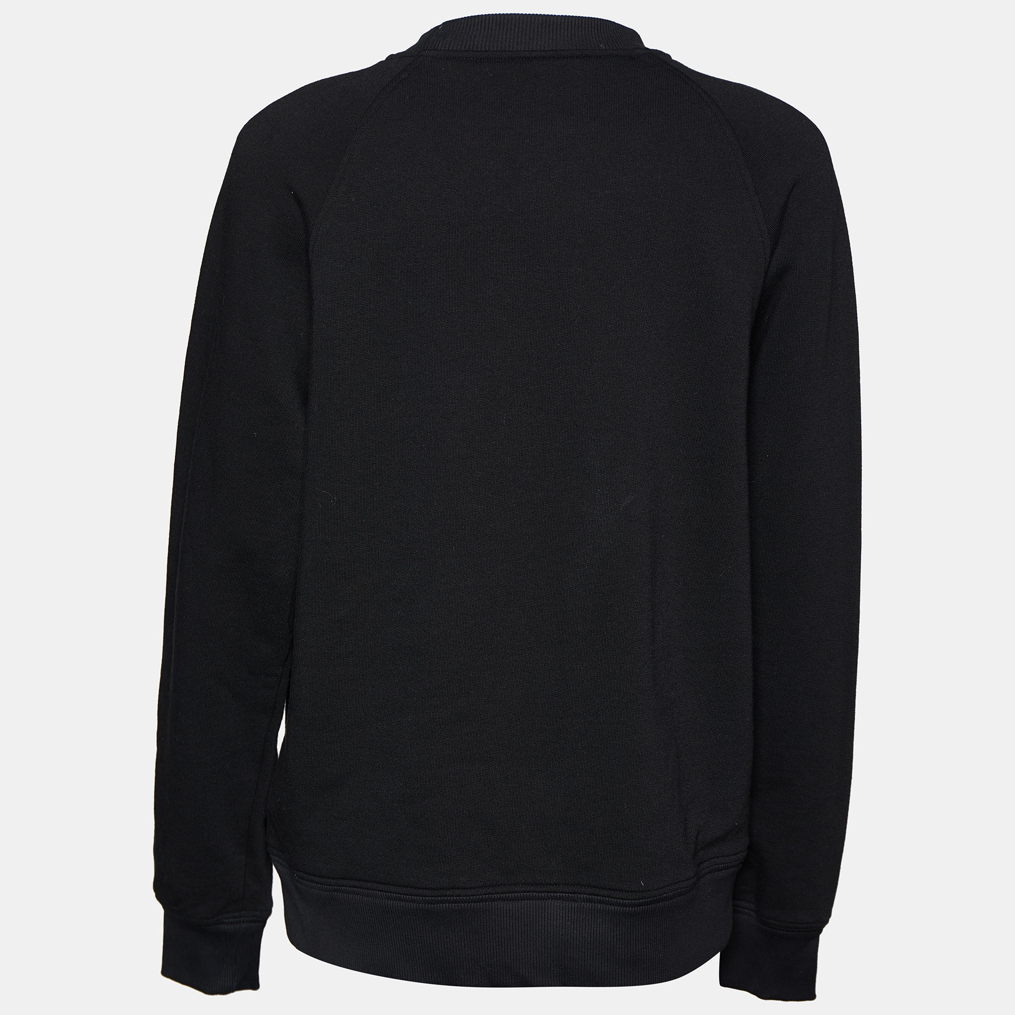 

Prada Black Logo Embroidered Cotton Knit Sweatshirt