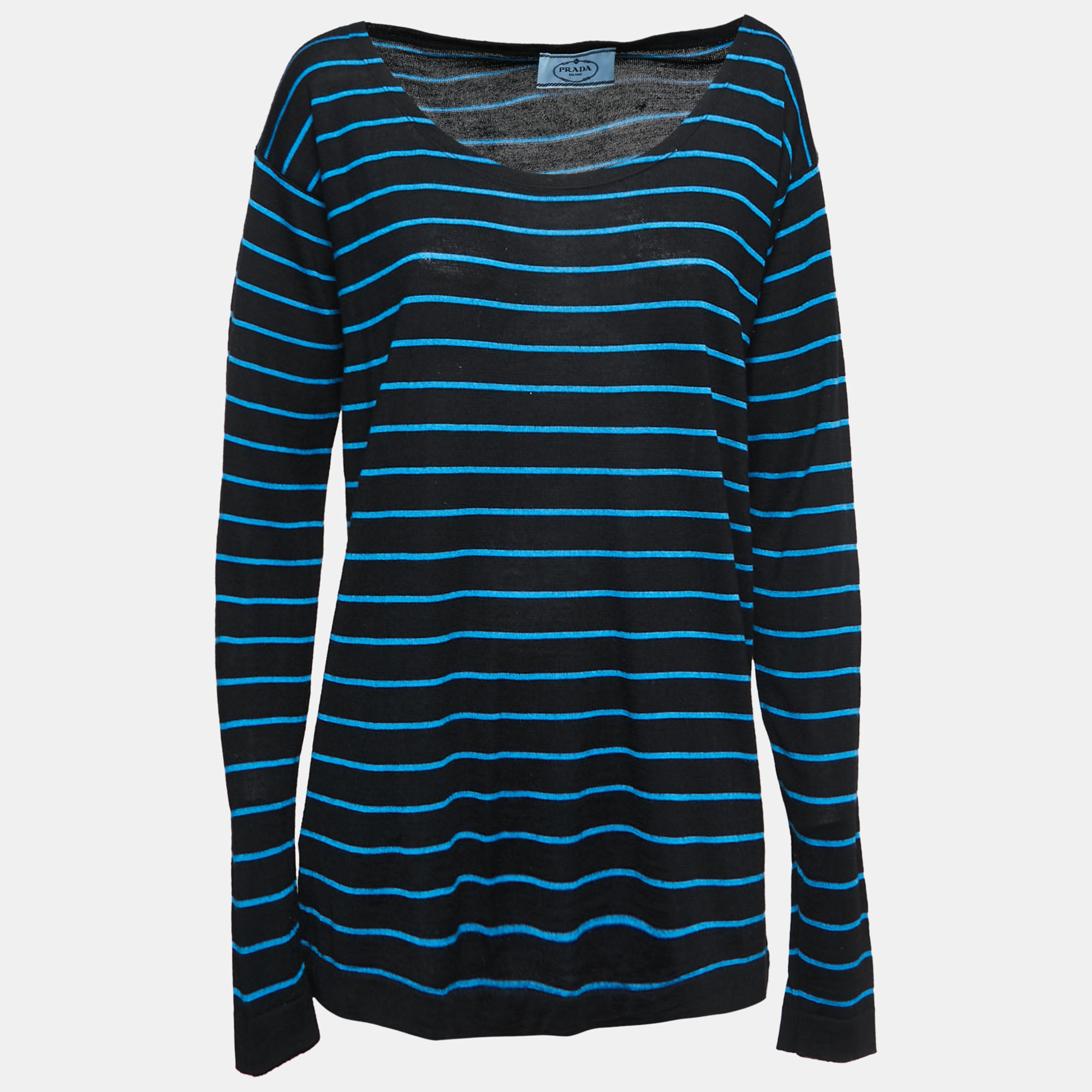 

Prada Black Striped Knit T-Shirt