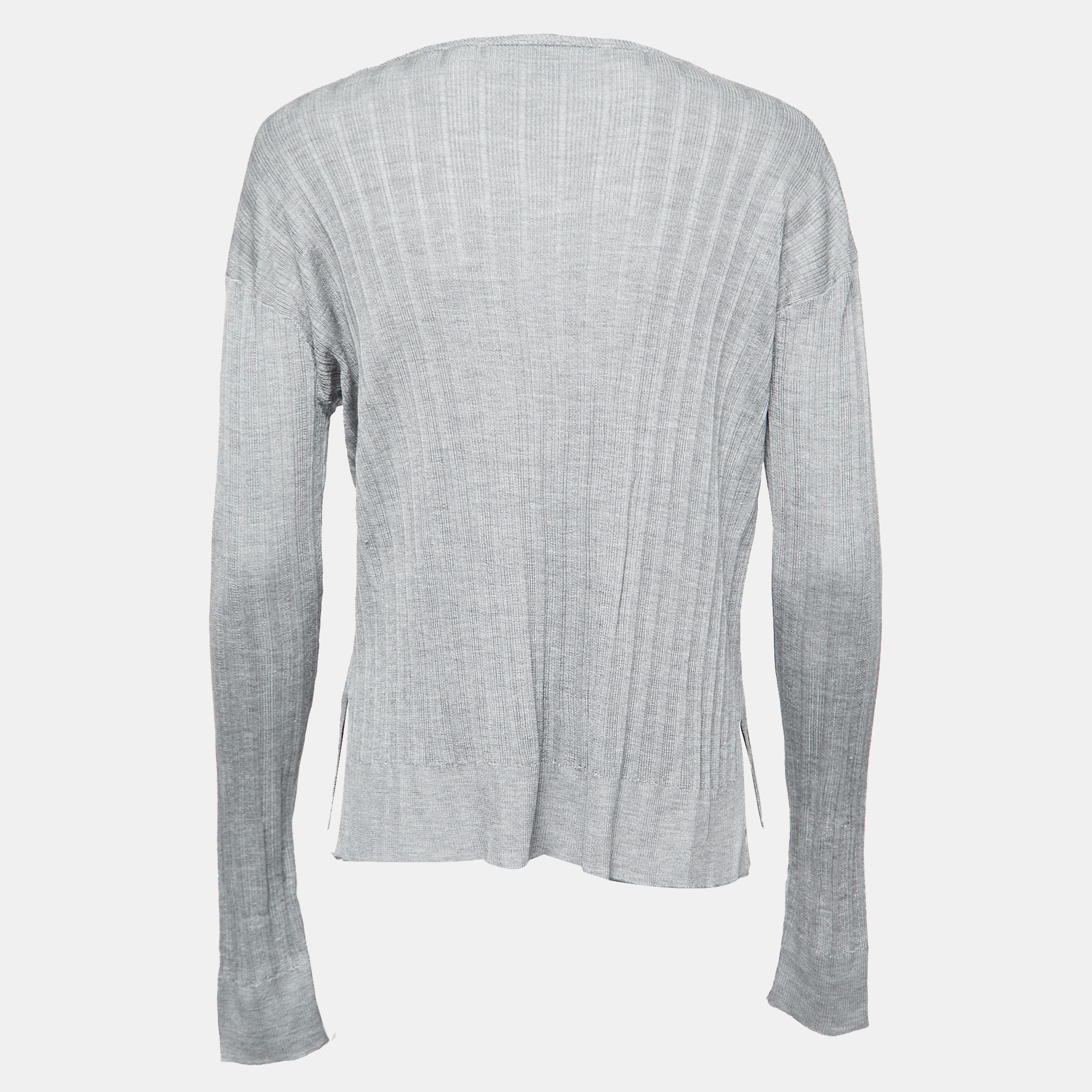 

Prada Grey Stretch Knit Crew Neck Sweater