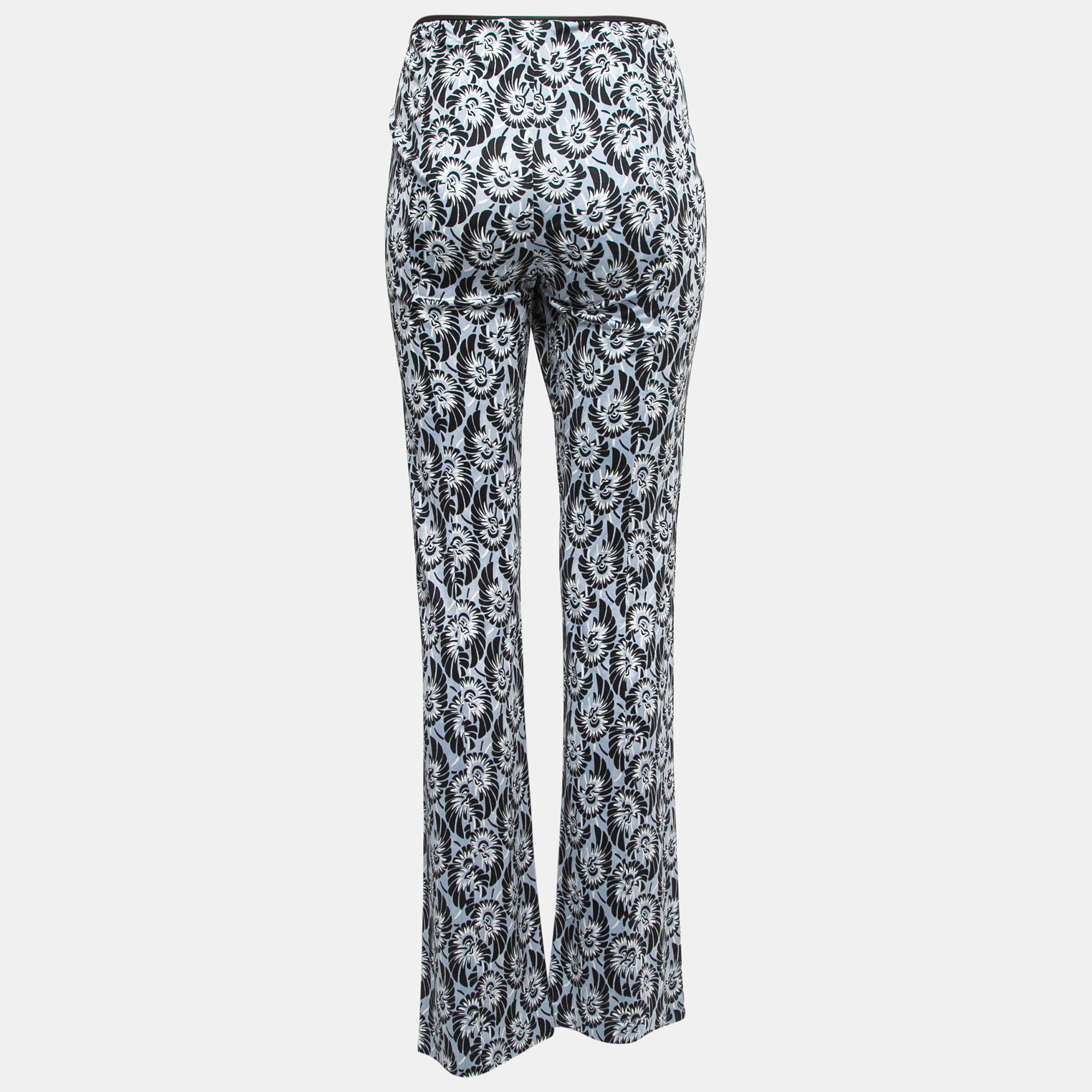 

Prada Blue Printed Jersey Flared Pants