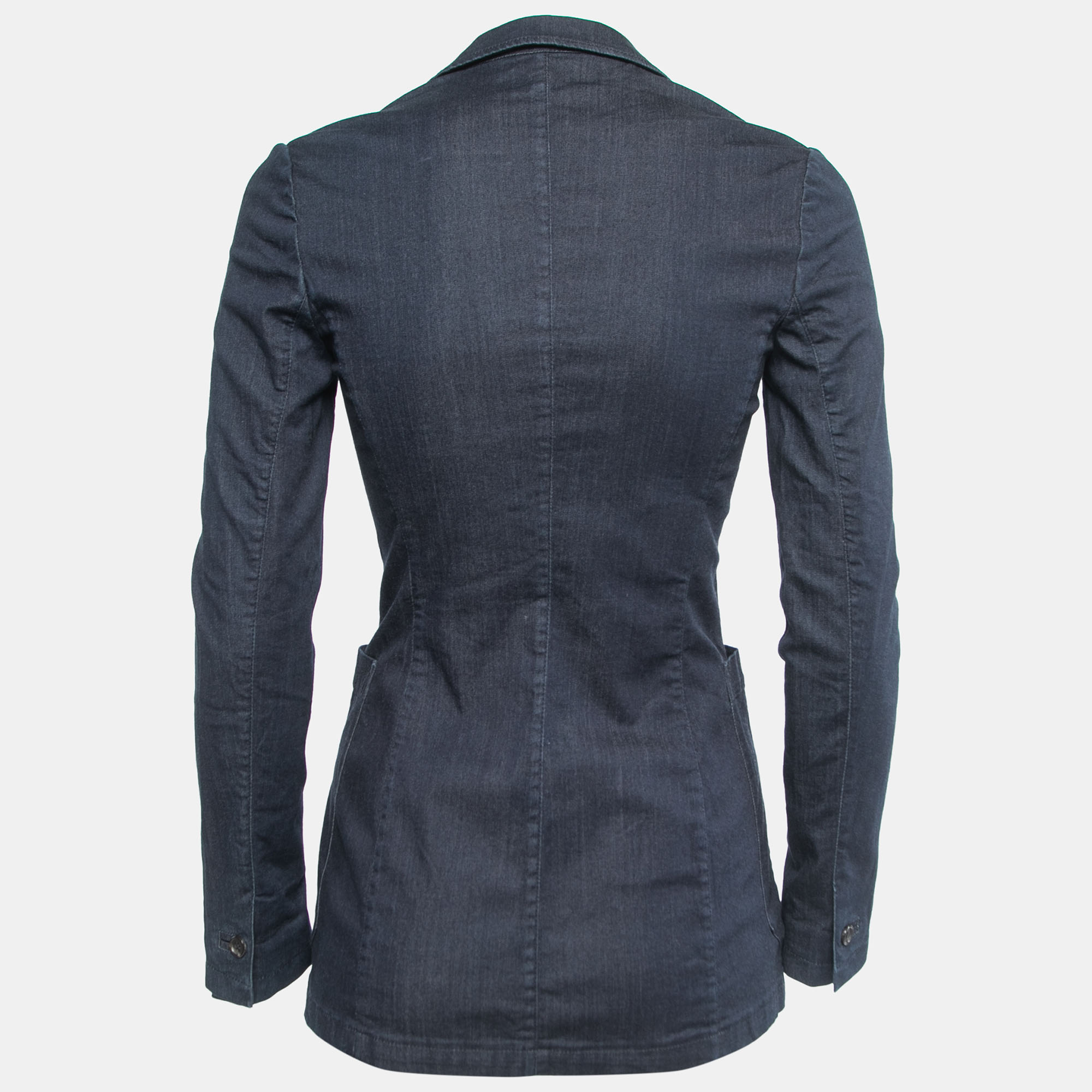 

Prada Indigo Blue Stretch Chambray Blazer