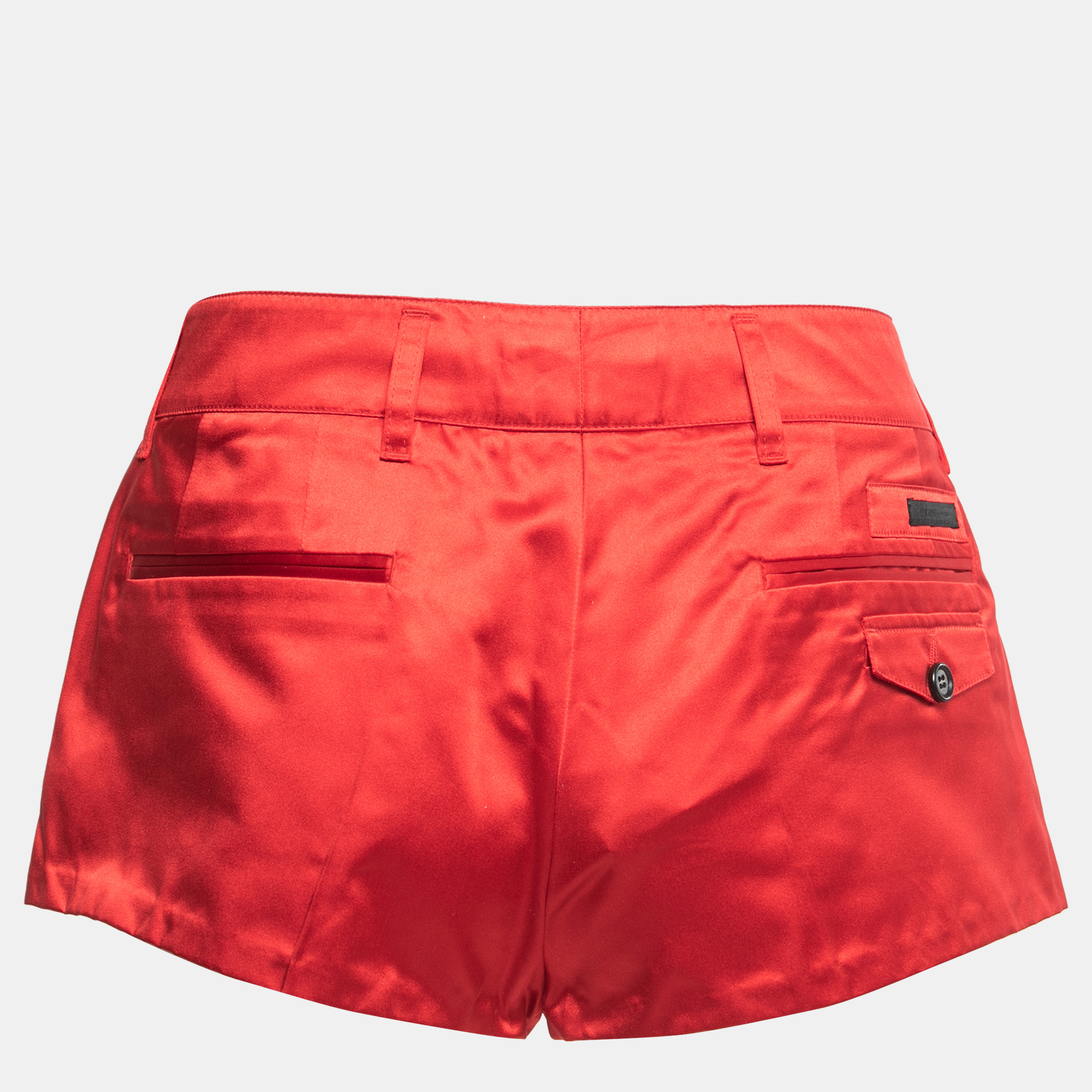 

Prada Vintage Red Satin Silk Mini Shorts
