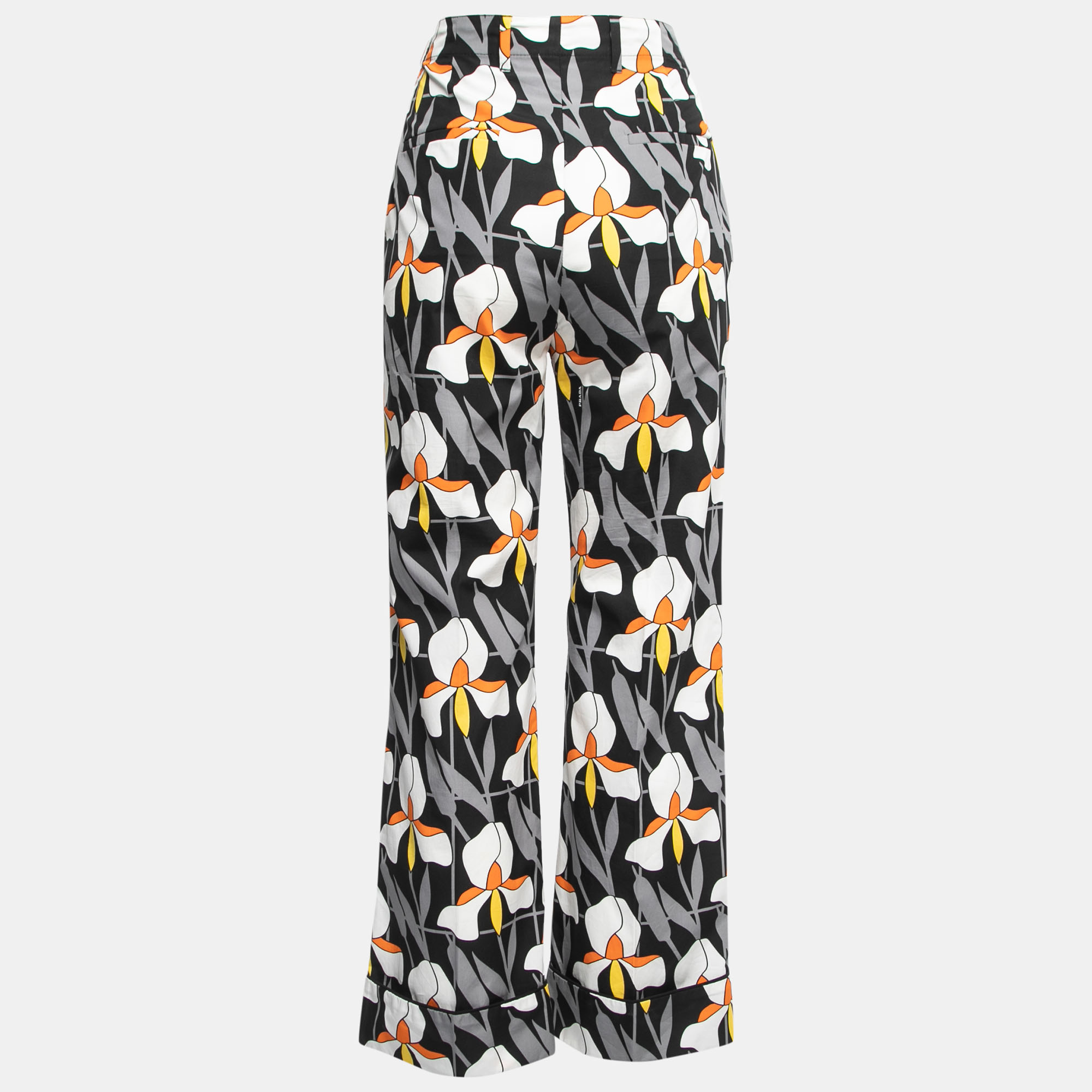 

Prada Multicolor Printed Cotton Wide-Leg Trousers