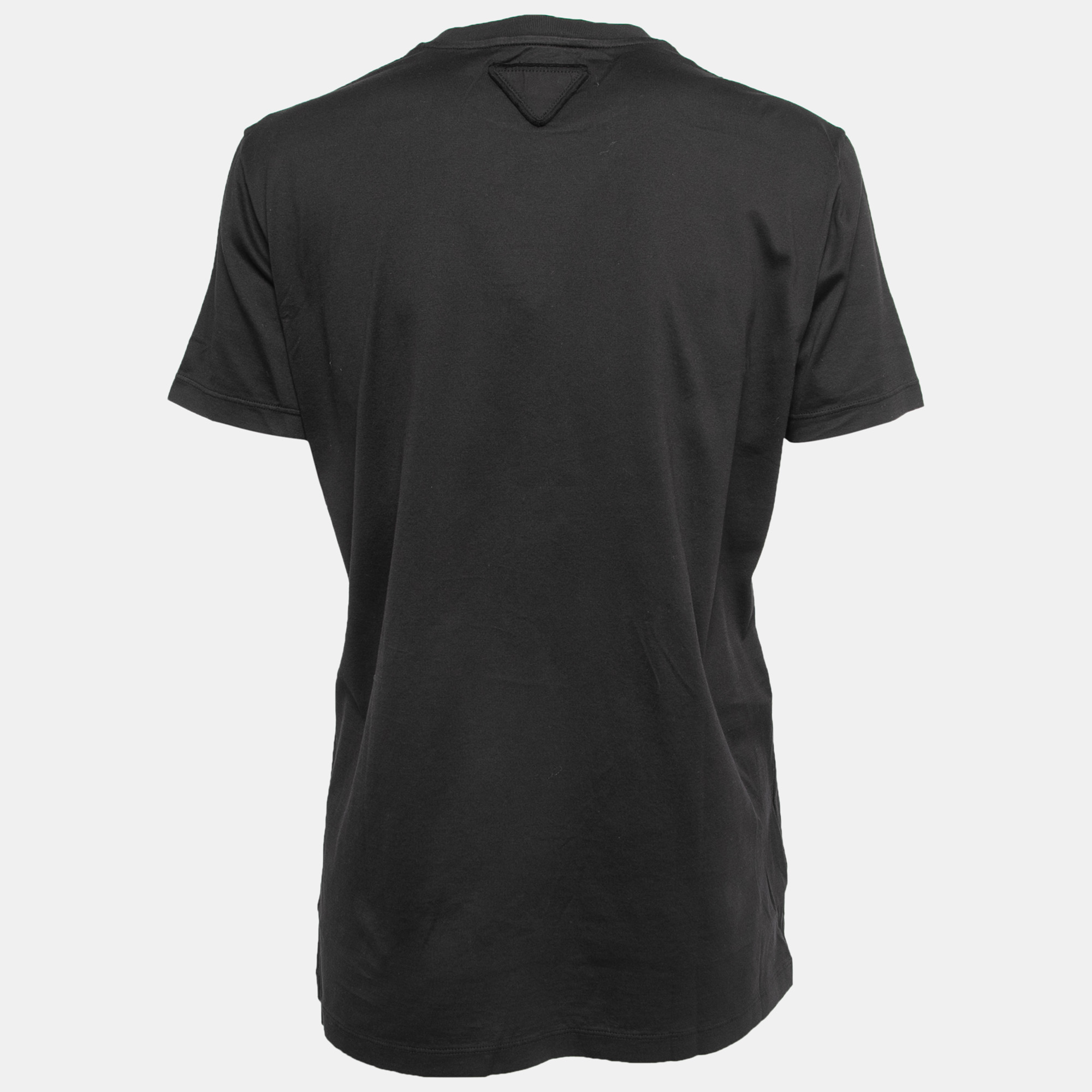 

Prada Black Cotton Crew Neck Half Sleeve T-Shirt