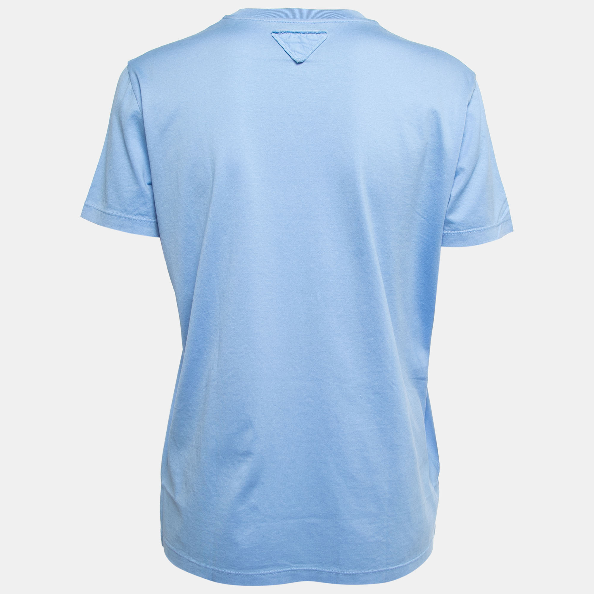 

Prada Blue Cotton Crew Neck Half Sleeve T-Shirt