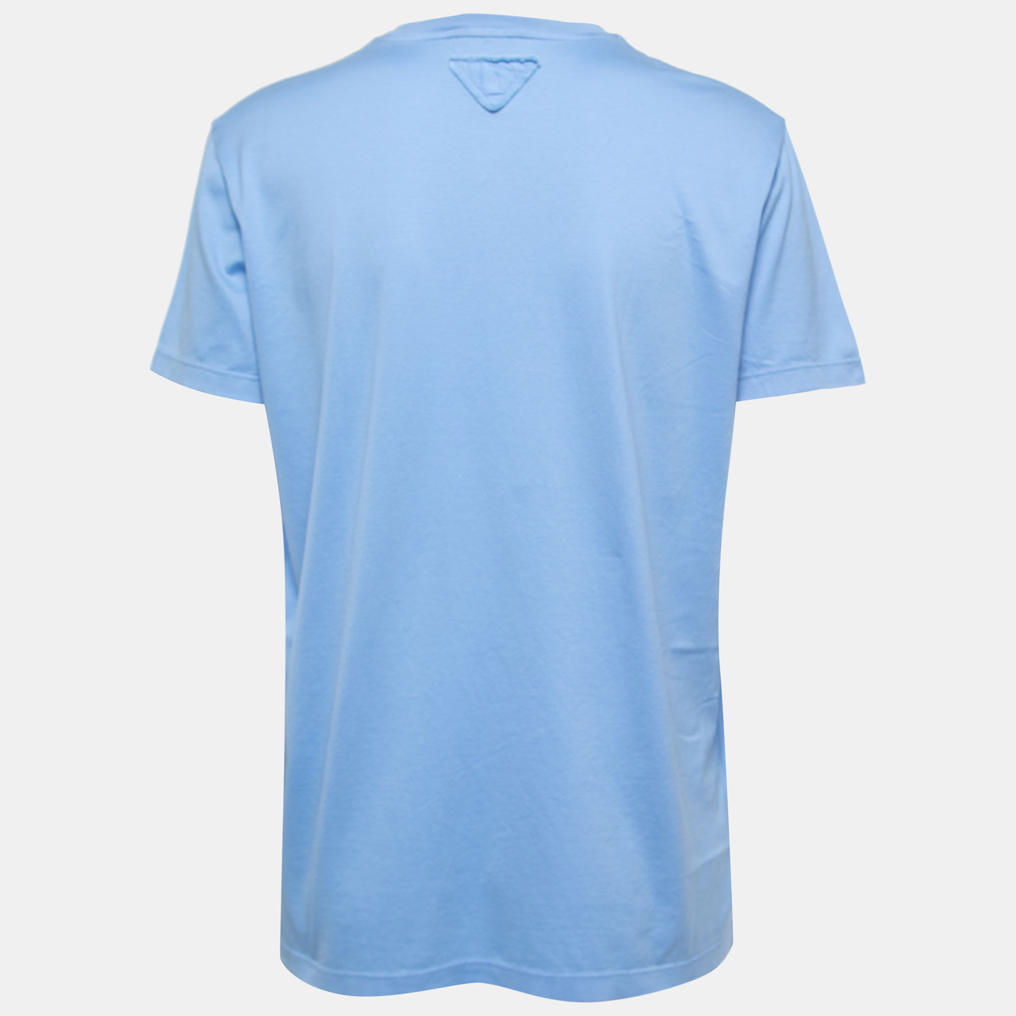 

Prada Blue Cotton Crew Neck T-Shirt