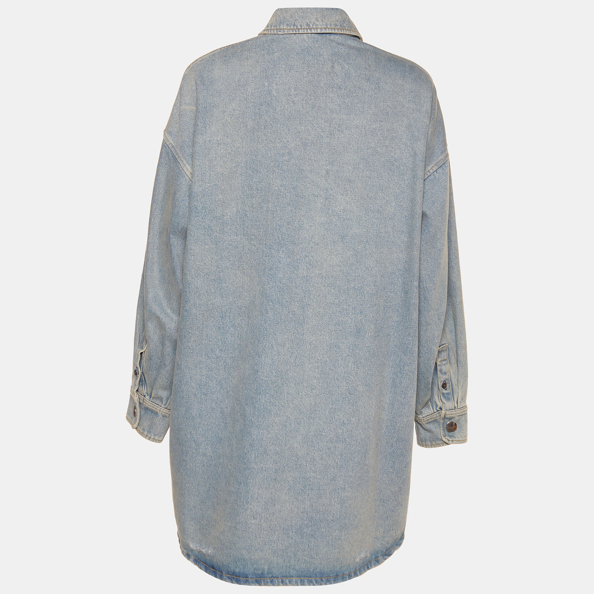 

Prada Blue Denim Button Front Oversized Shirt