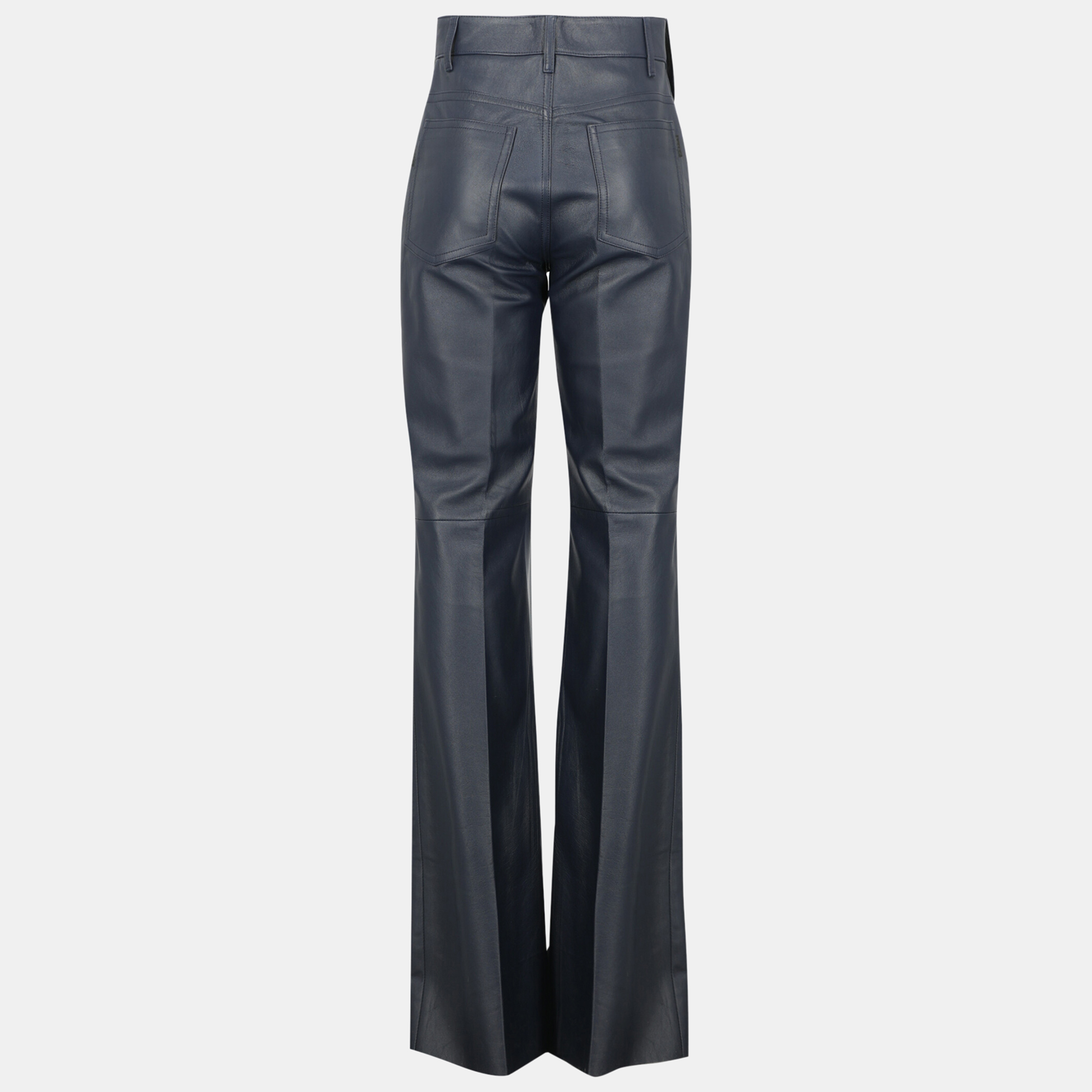 

Prada Women' Leather Trousers - Navy, Navy blue