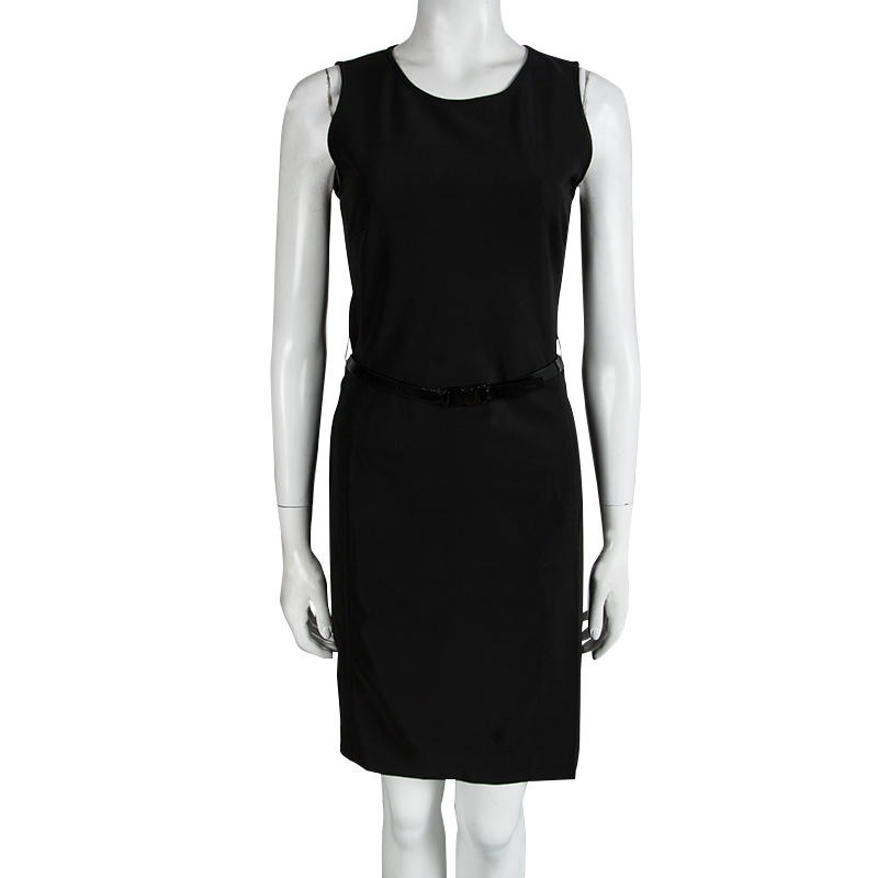 

Prada Black Sleeveless Belted Shift Dress