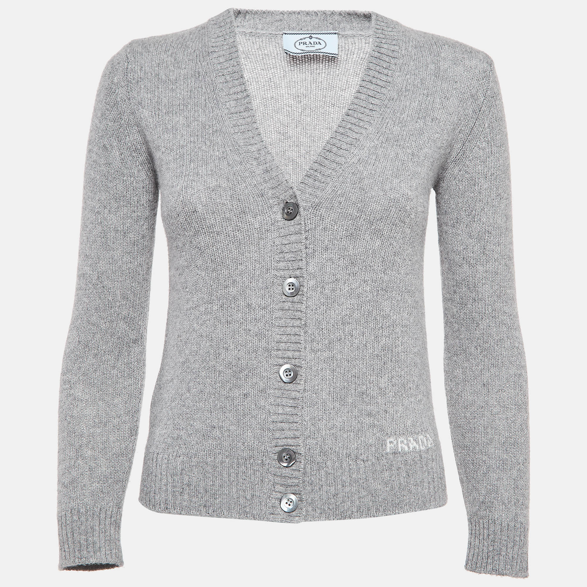 

Prada Grey Wool Blend Button Front Cardigan S