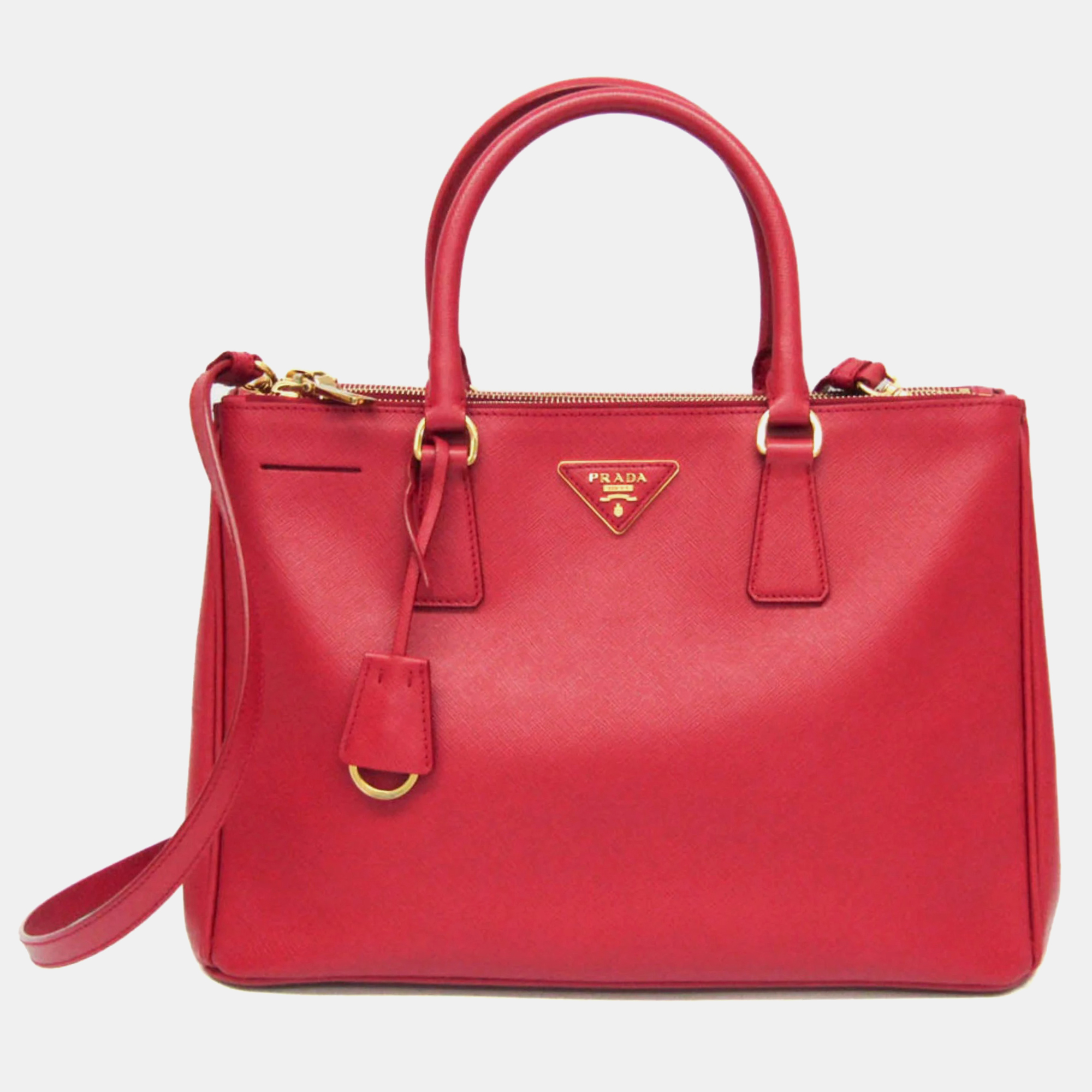 

Prada Fuoco Saffiano Lux Leather Galleria Tote Bag, Red