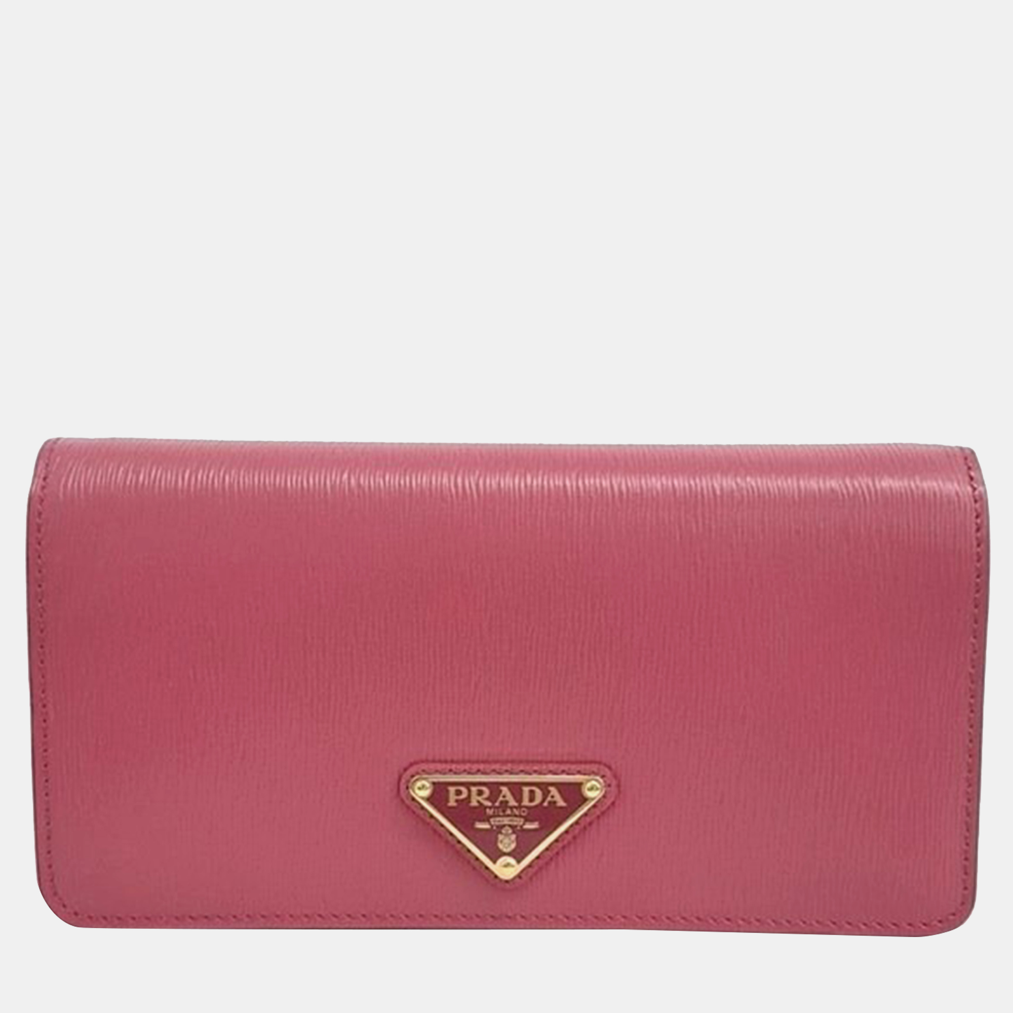 Pre-owned Prada Vitello Move Chain Cross Bag In Pink