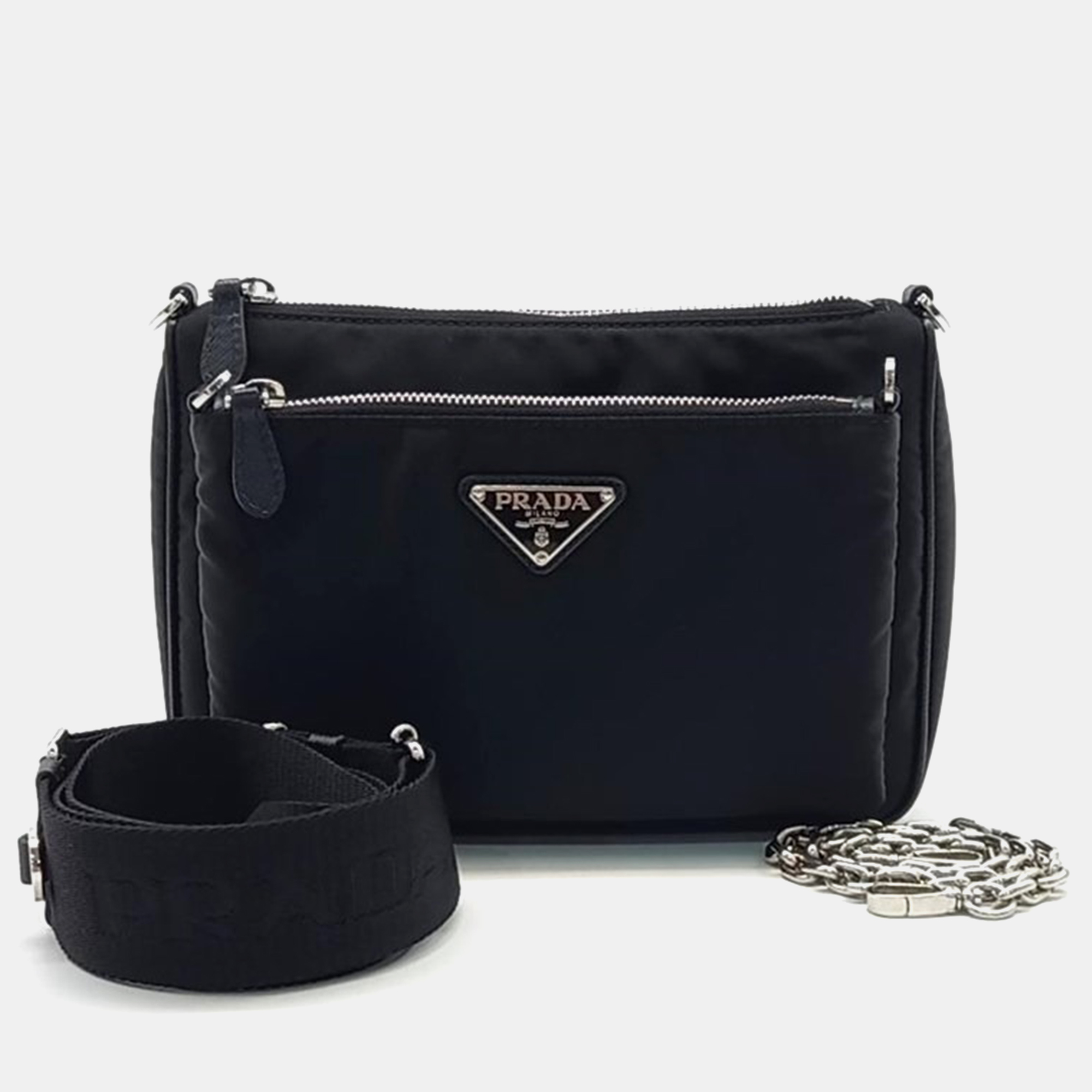 

Prada Tesuto Cross Bag, Black