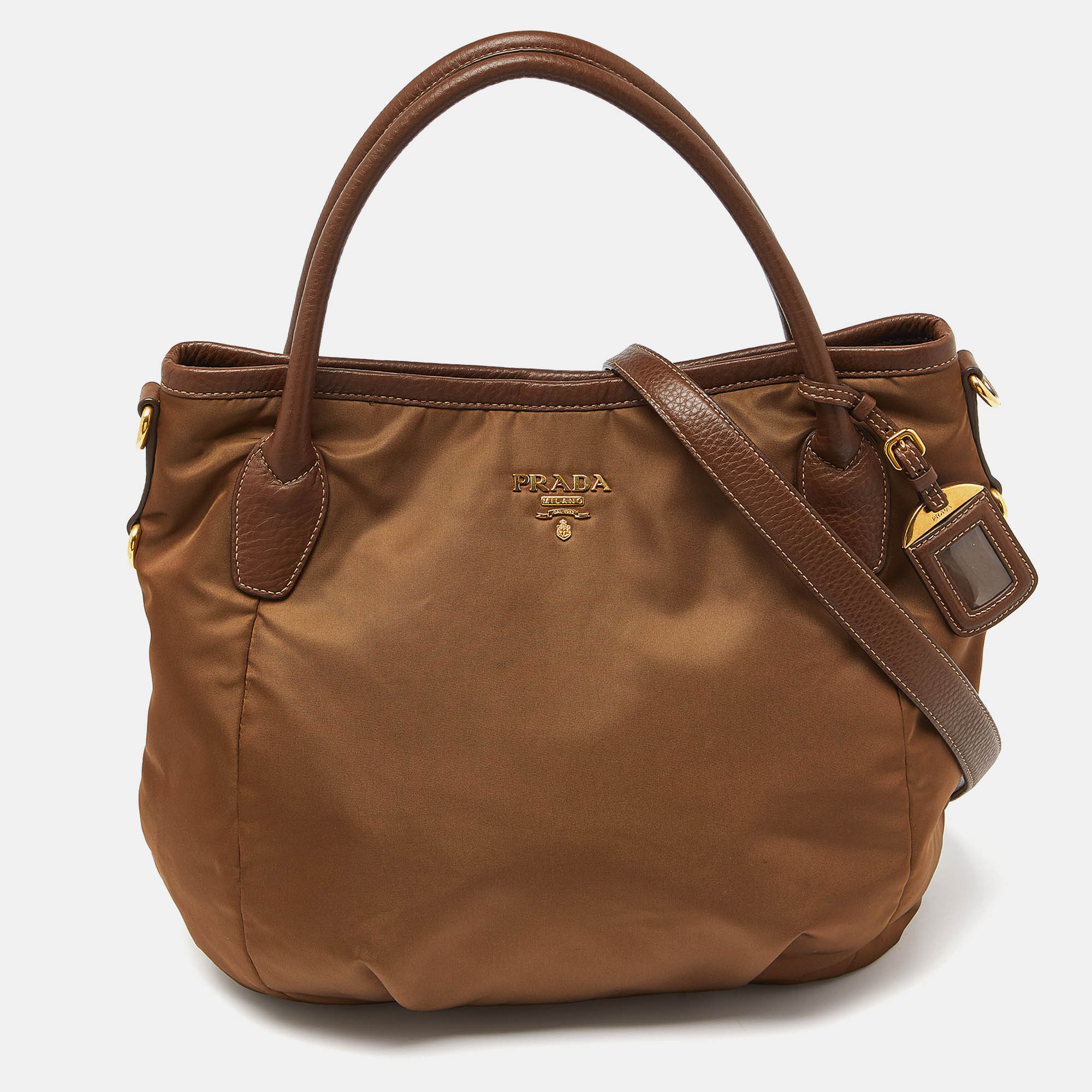 

Prada Brown Tessuto Nylon and Leather Tote