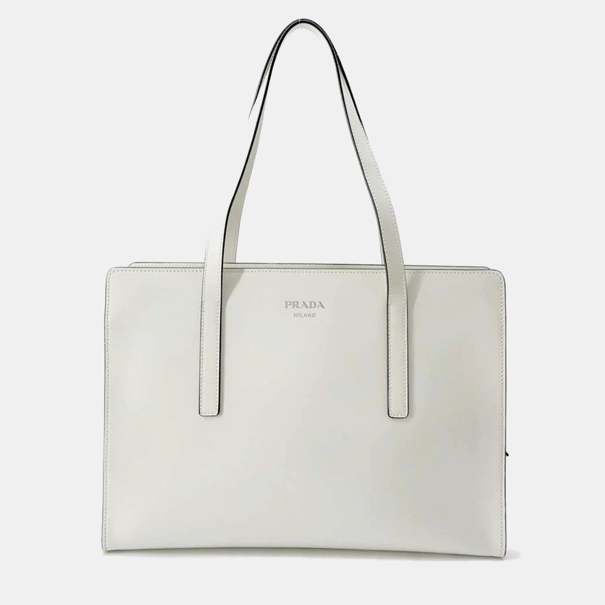 

Prada White Brushed Leather Spazallato Re-edition Shoulder Bag