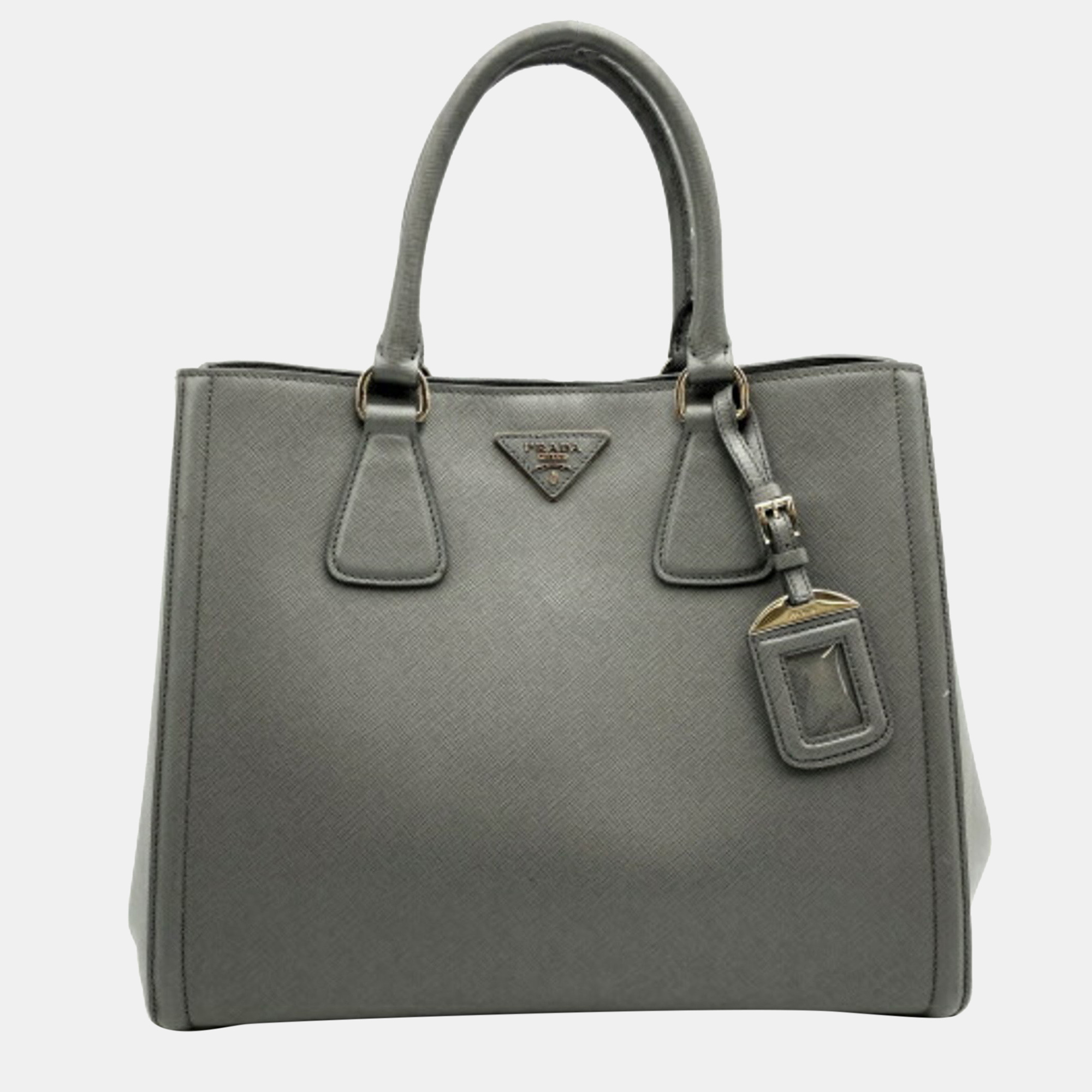 

Prada Grey Leather Saffiano handbag