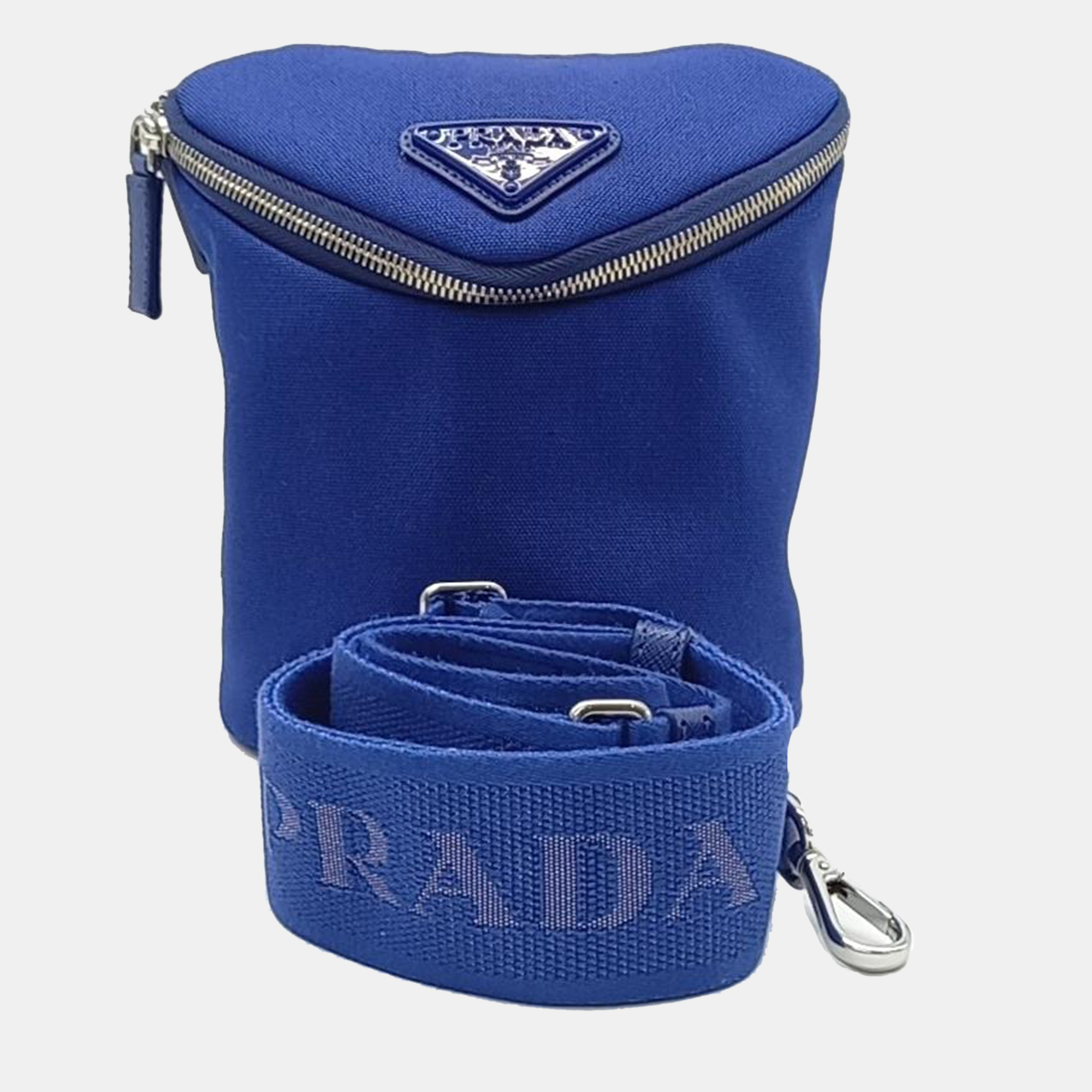 Pre-owned Prada Fabric Crossbody Bag In Blue