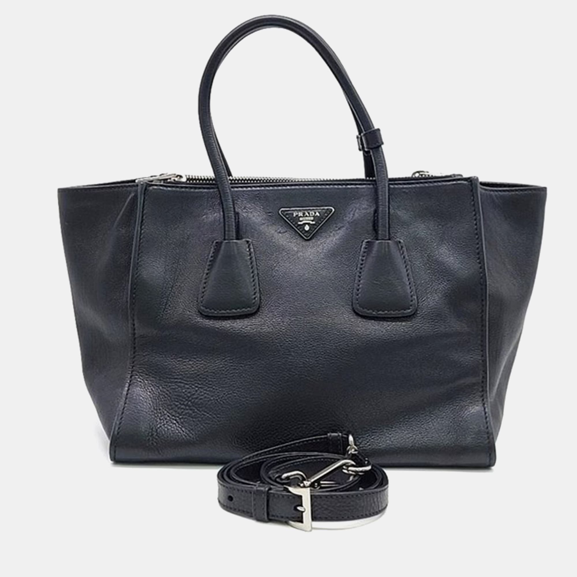 

Prada Glace Calf Tote Bag, Black