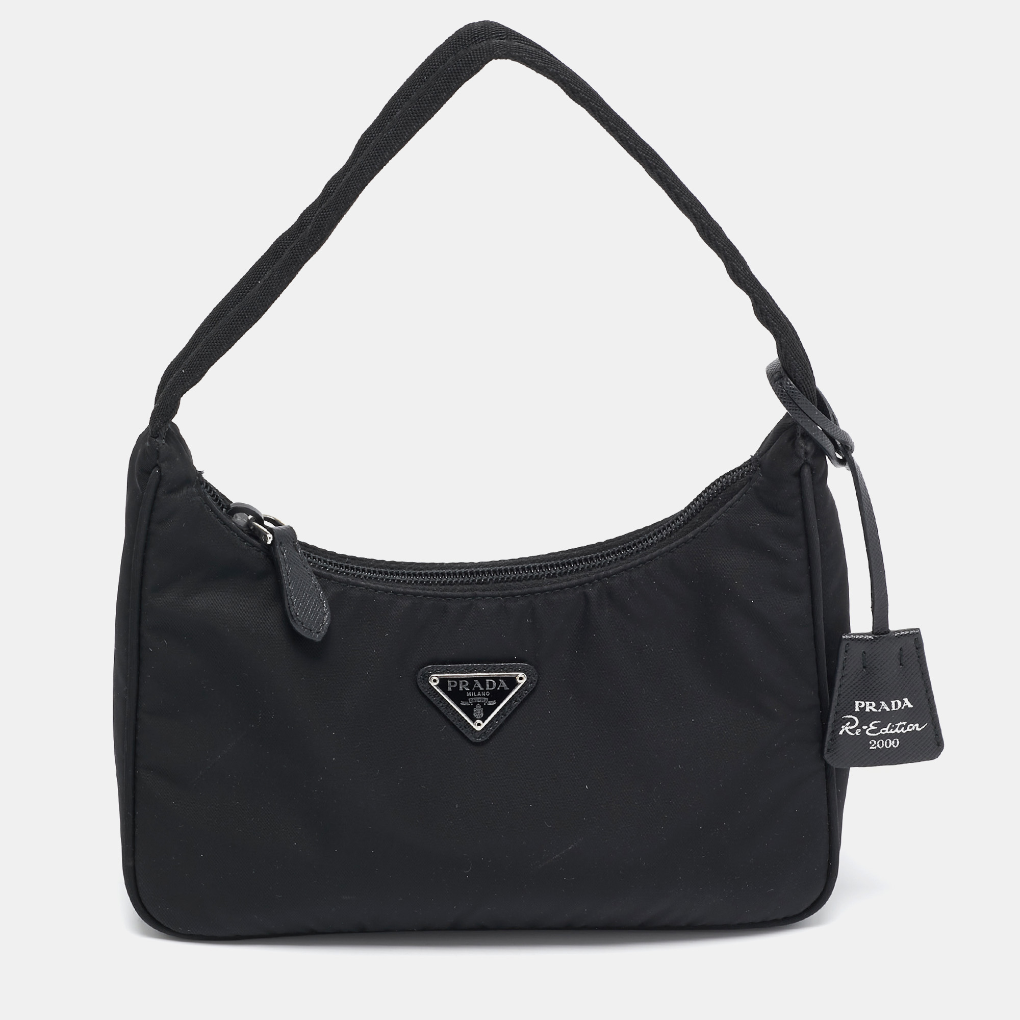 

Prada Black Nylon Re-Edition 2000 Baguette Bag