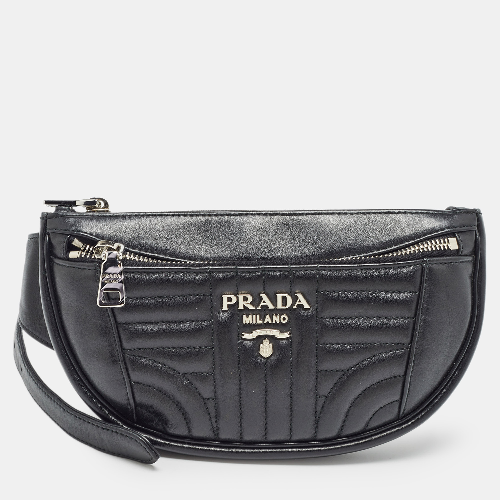 

Prada Black Diagramme Leather Belt Bag