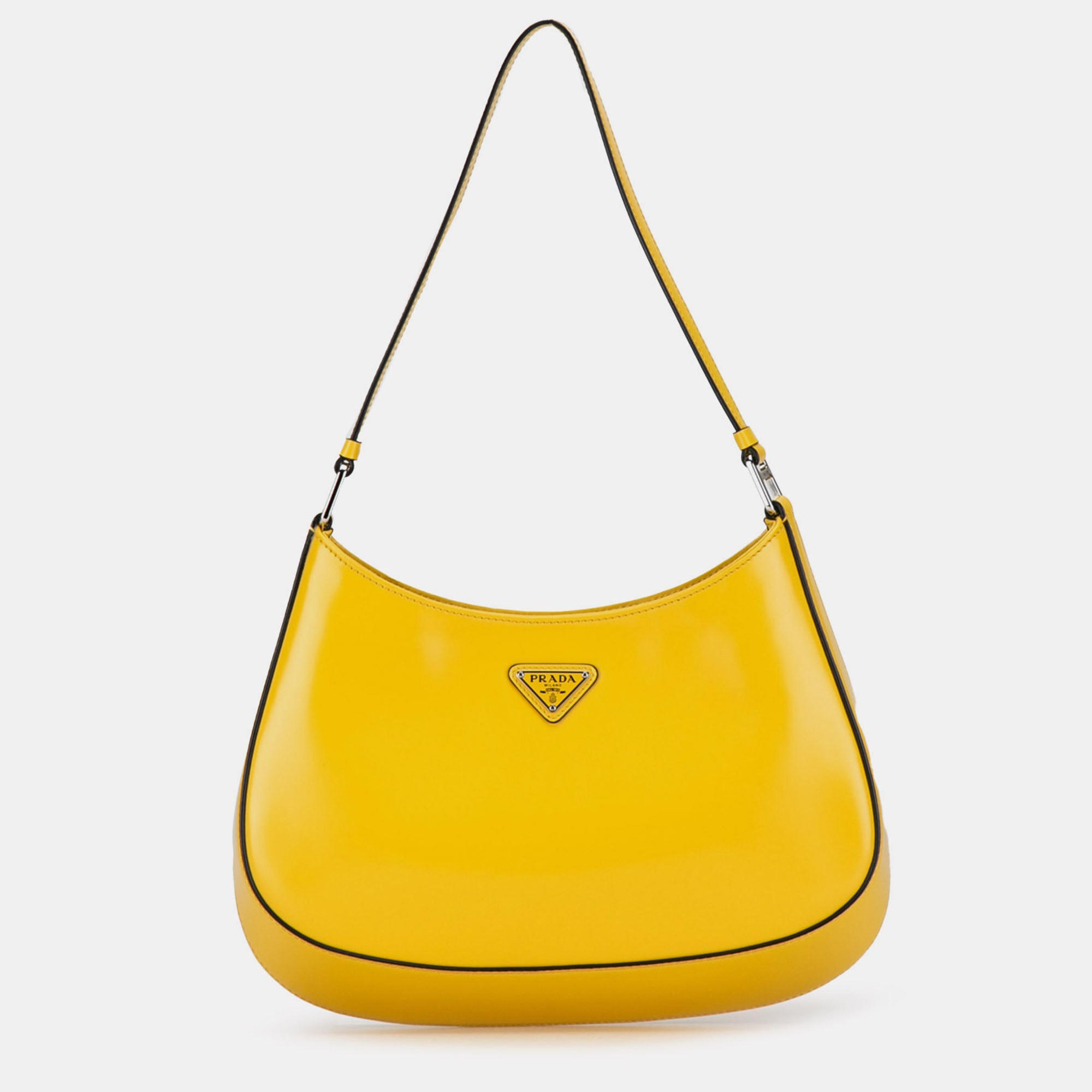 

Prada Brushed Leather Cleo Shoulder Bag, Yellow