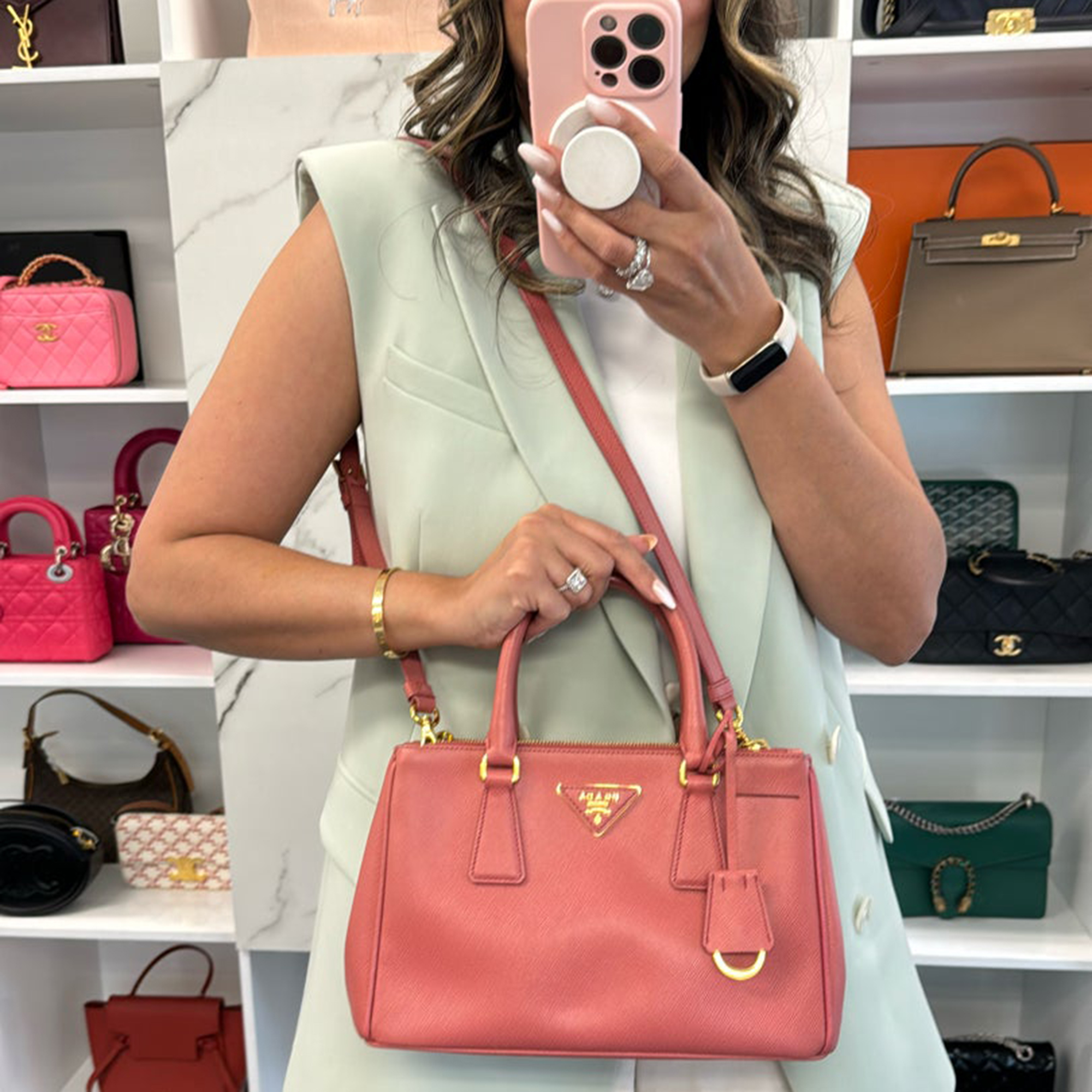 

Prada Pink Saffiano Leather Galleria Bag