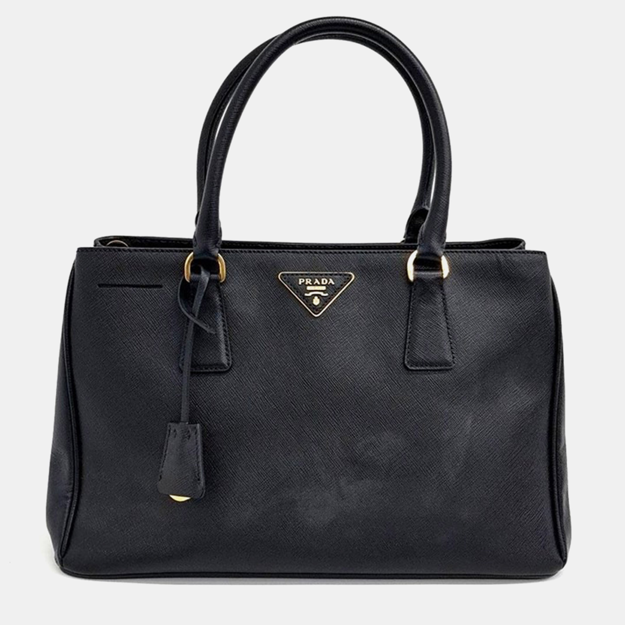 Pre-owned Prada Saffiano Lux Tote Bag In Black