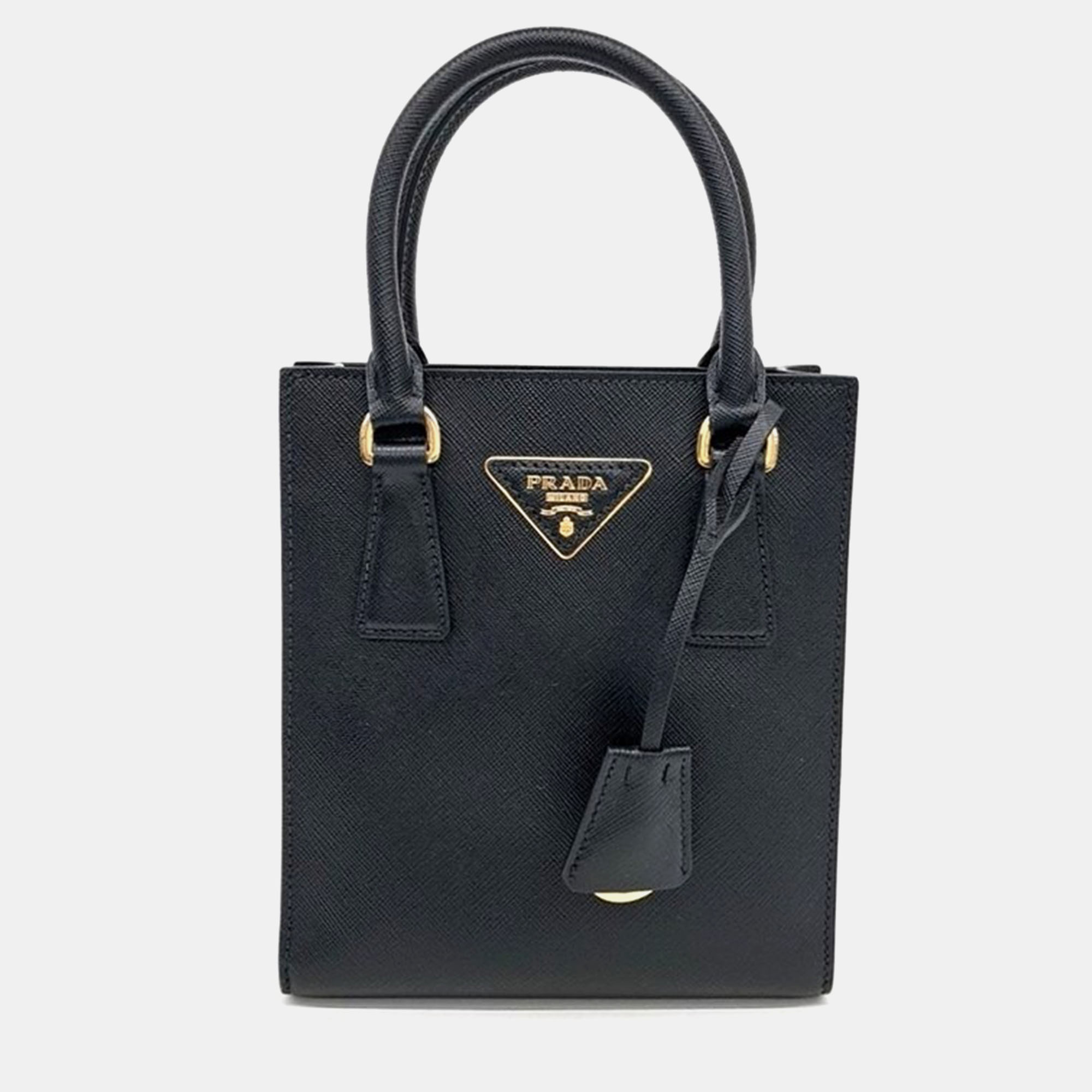 

Prada Saffiano Lux Tote and Crossbody bag, Black