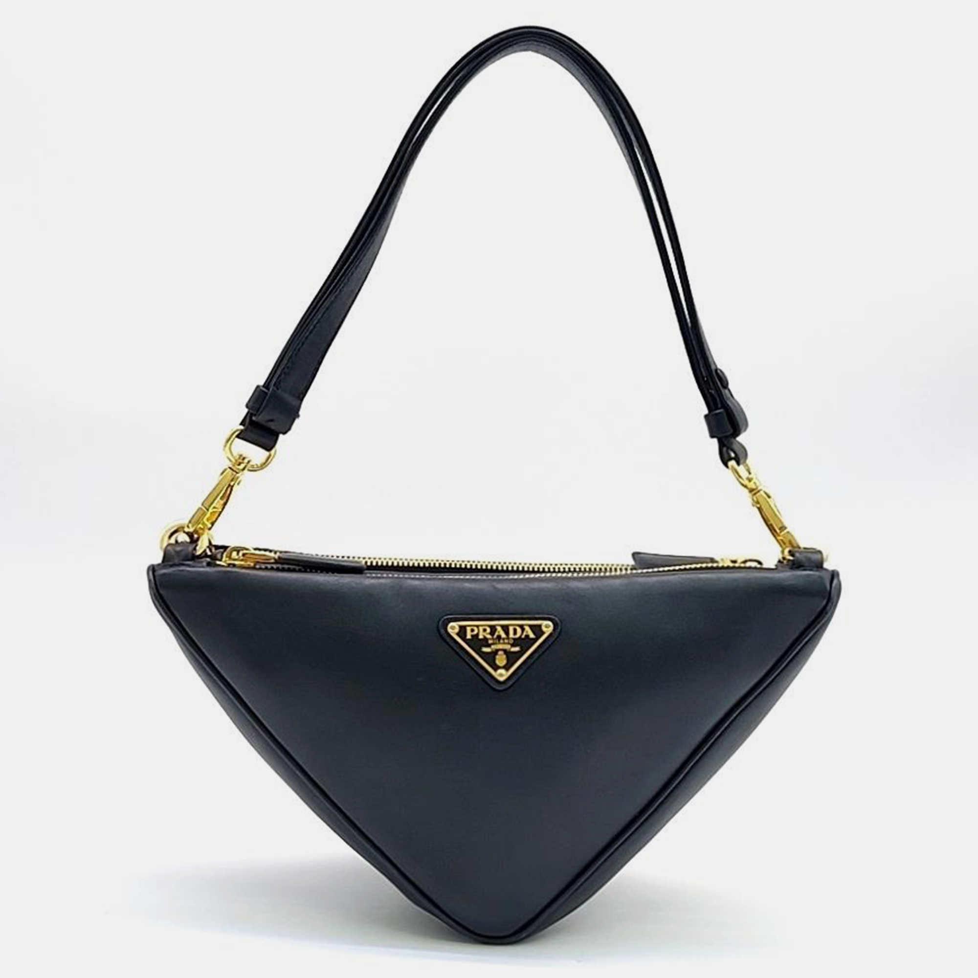 Pre-owned Prada Triangle Tote And Shoulder Bag In Black