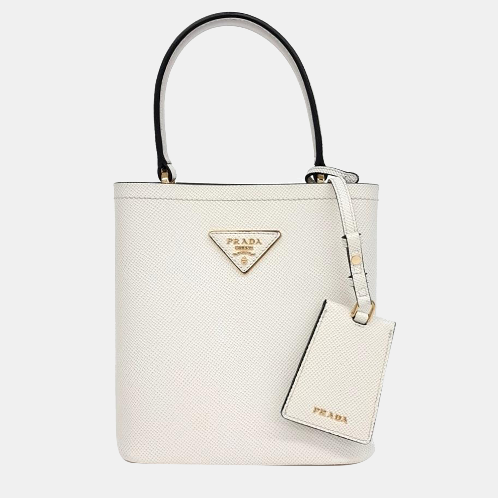 Pre-owned Prada Saffiano Pannier Tote And Shoulder Bag In White