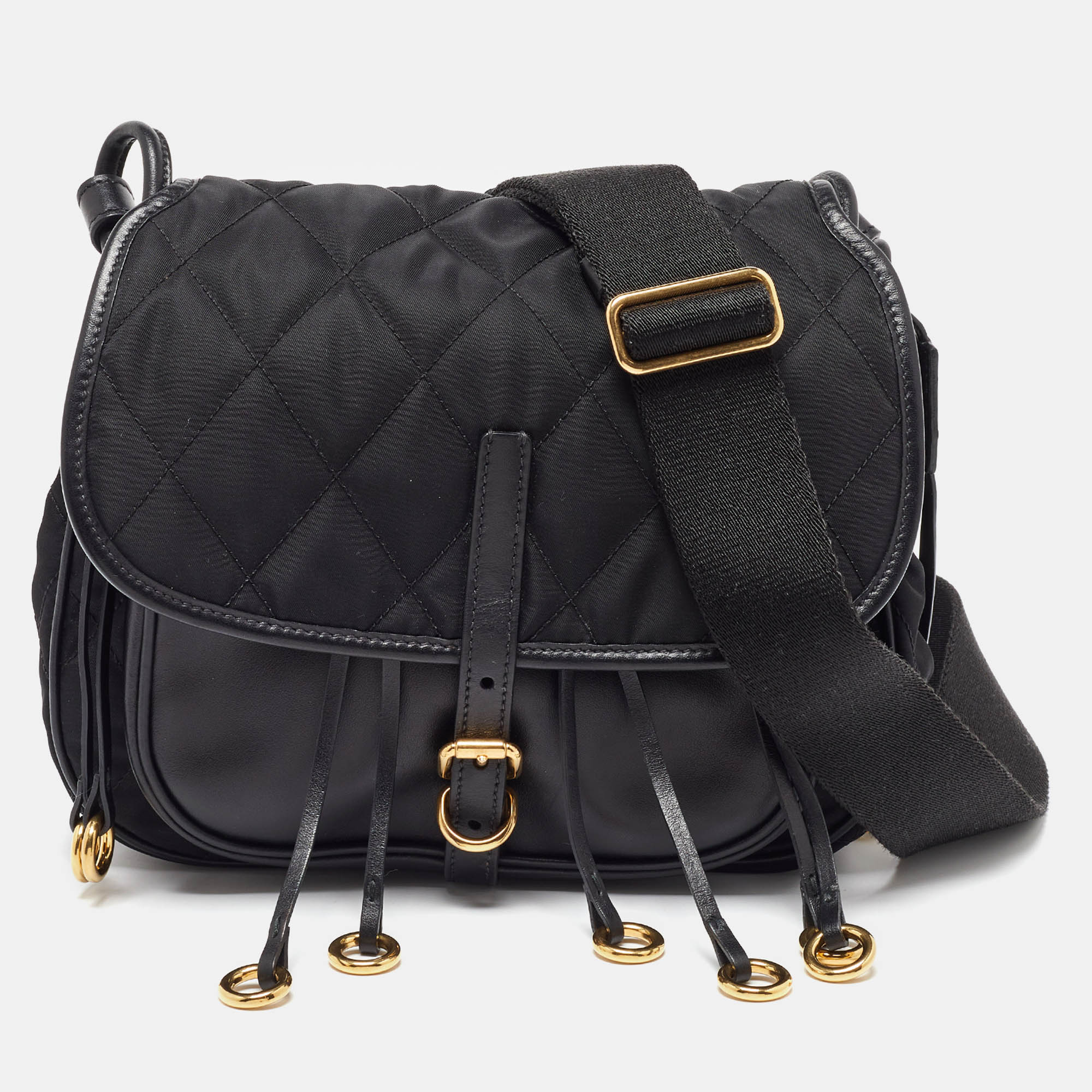 

Prada Black Leather and Nylon Corsaire Crossbody Bag