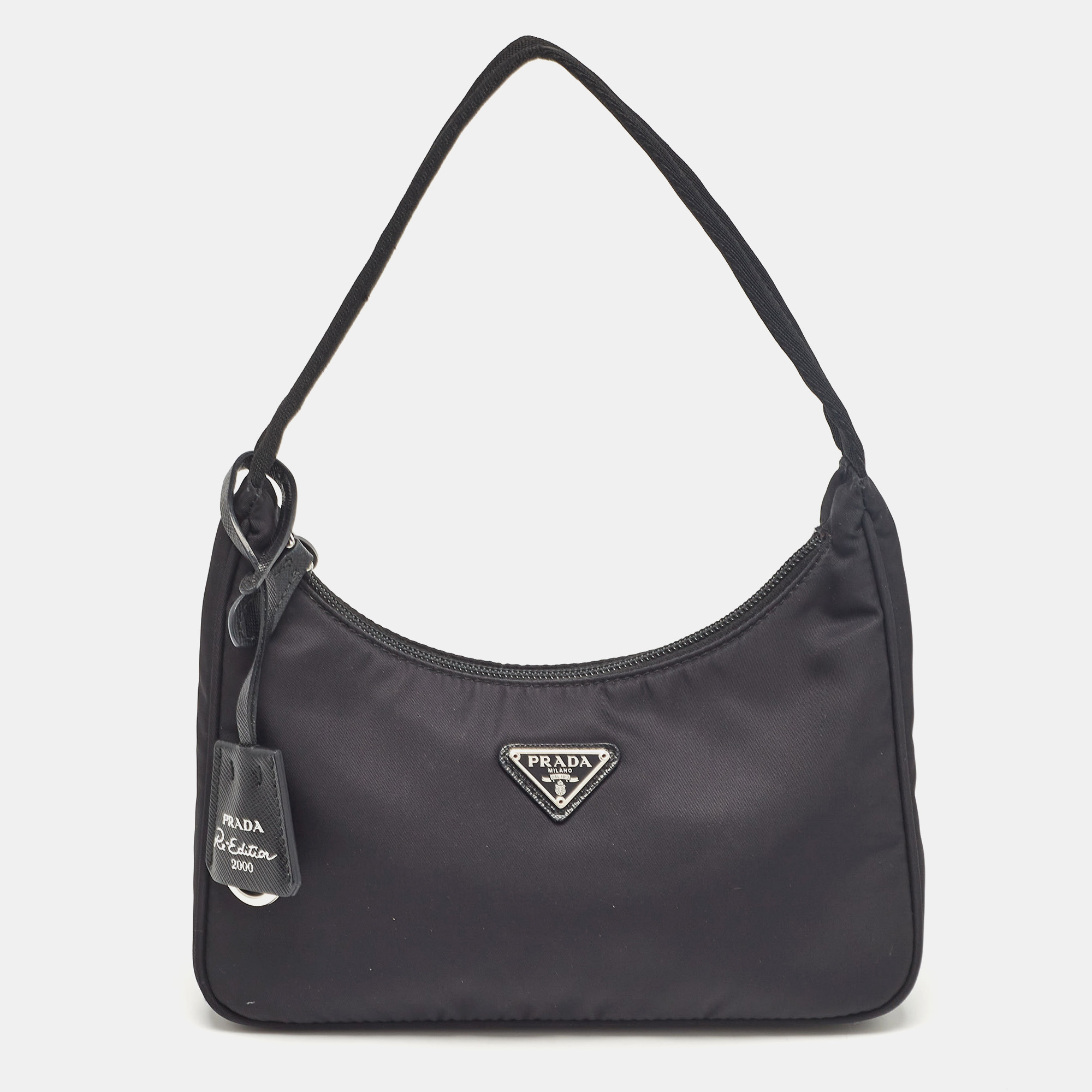 

Prada Black Nylon Re-Edition 2000 Baguette Bag