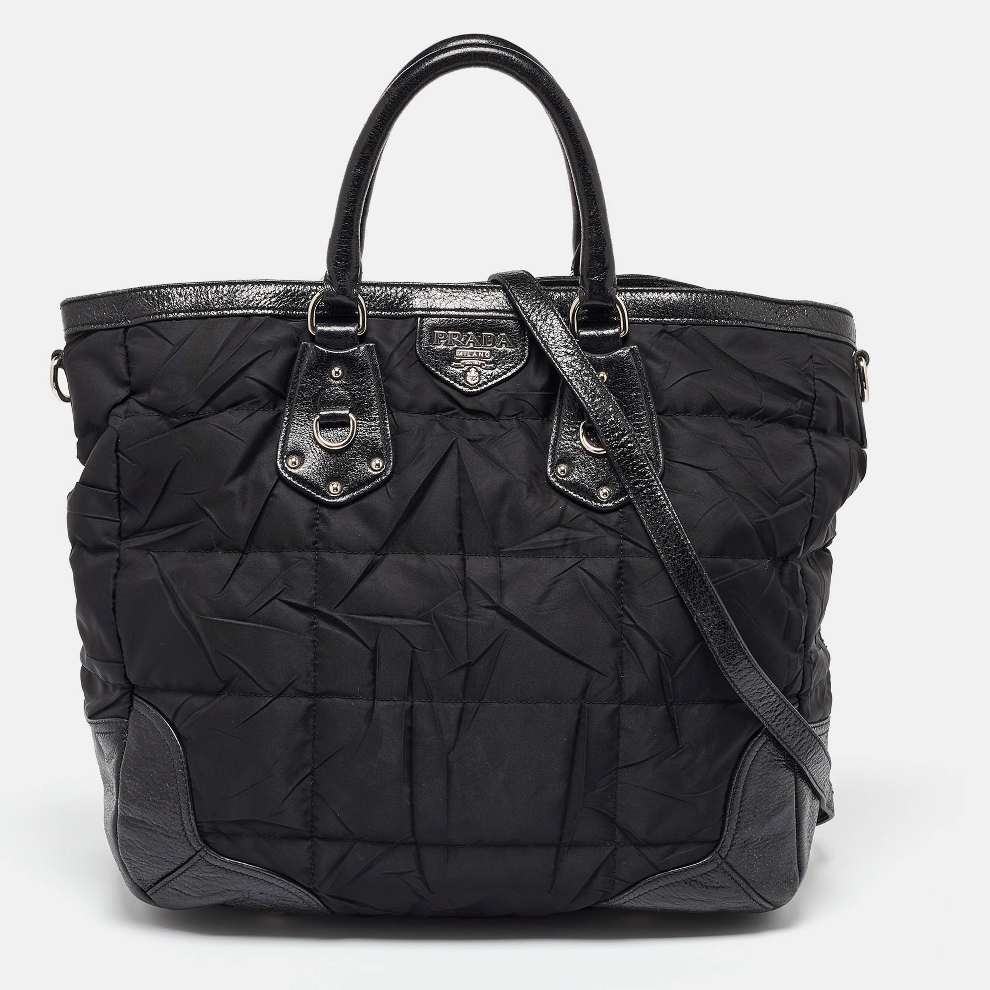 

Prada Black Nylon and Leather Shopper Tote