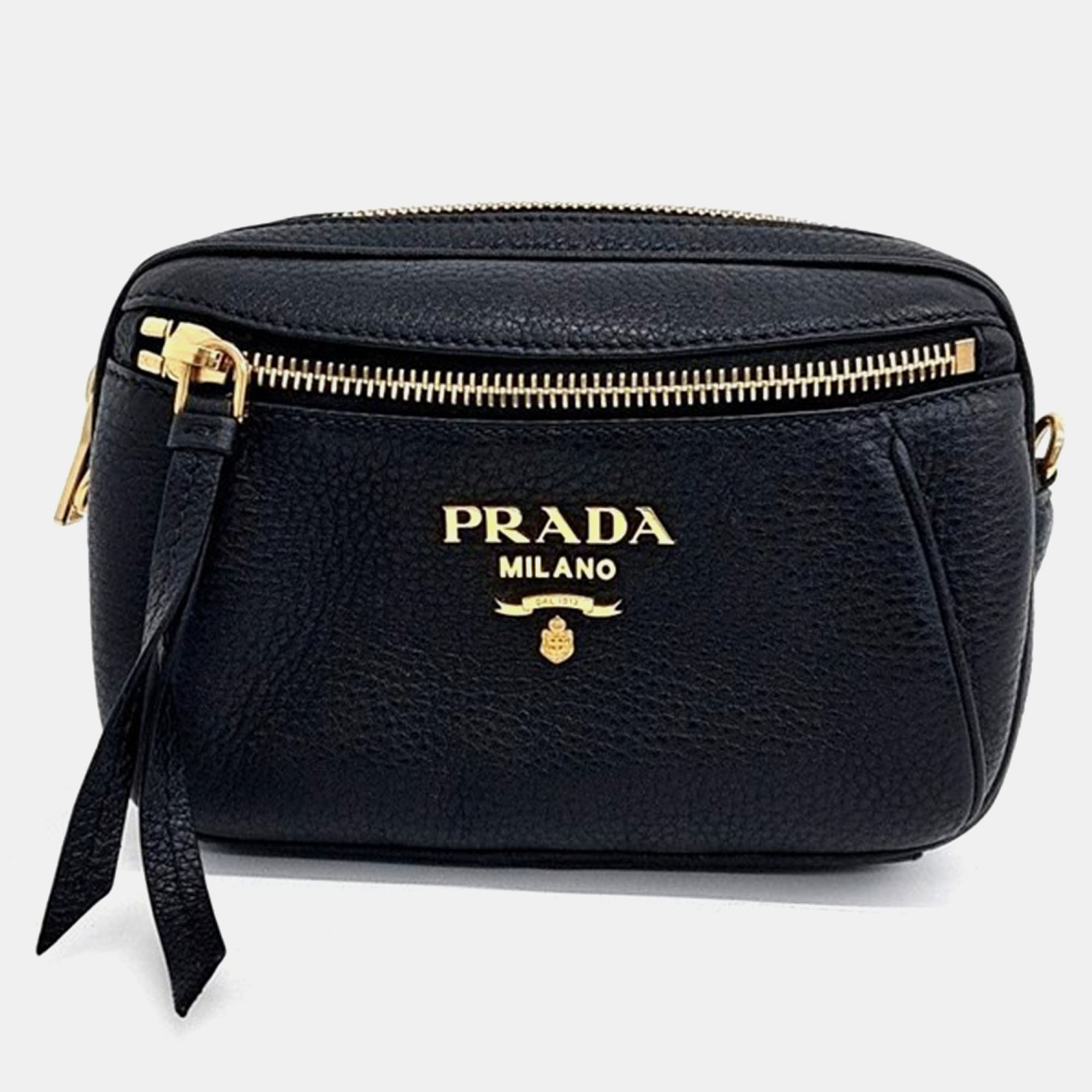 

Prada Vitello Dino Belt Bag, Black