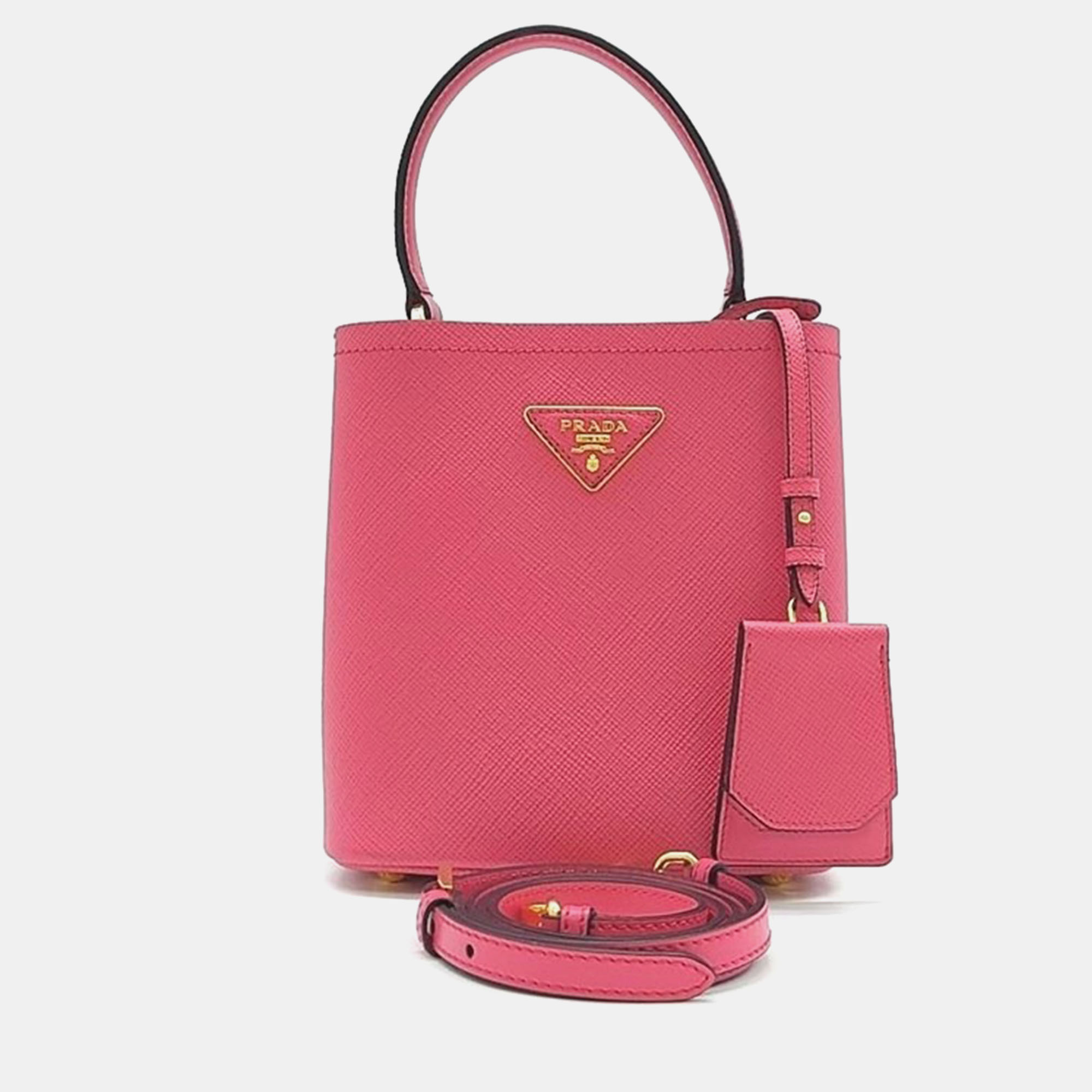 

Prada Saffiano Pannier Tote and Shoulder Bag, Pink