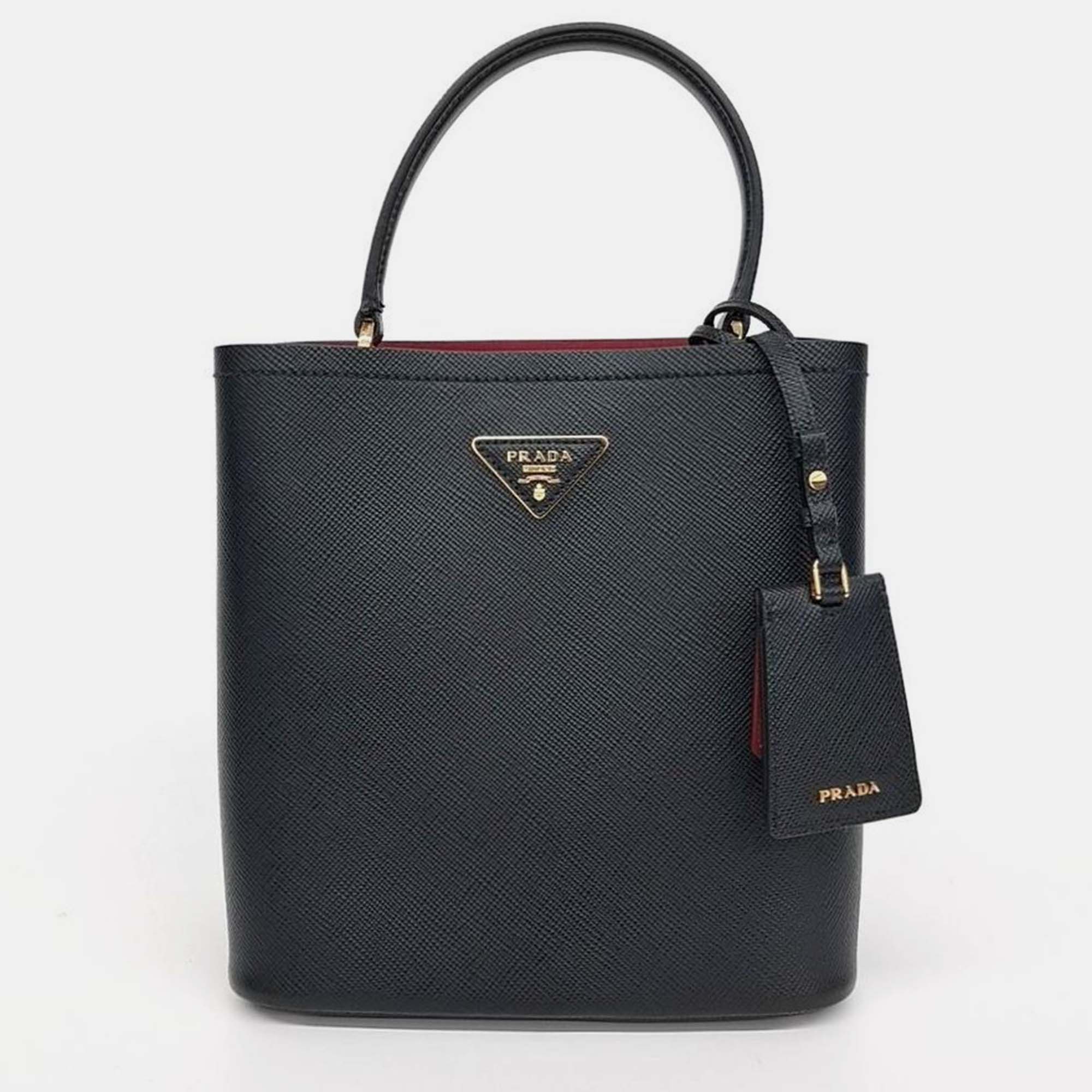 

Prada Saffiano Duble Tote and Shoulder Bag, Black