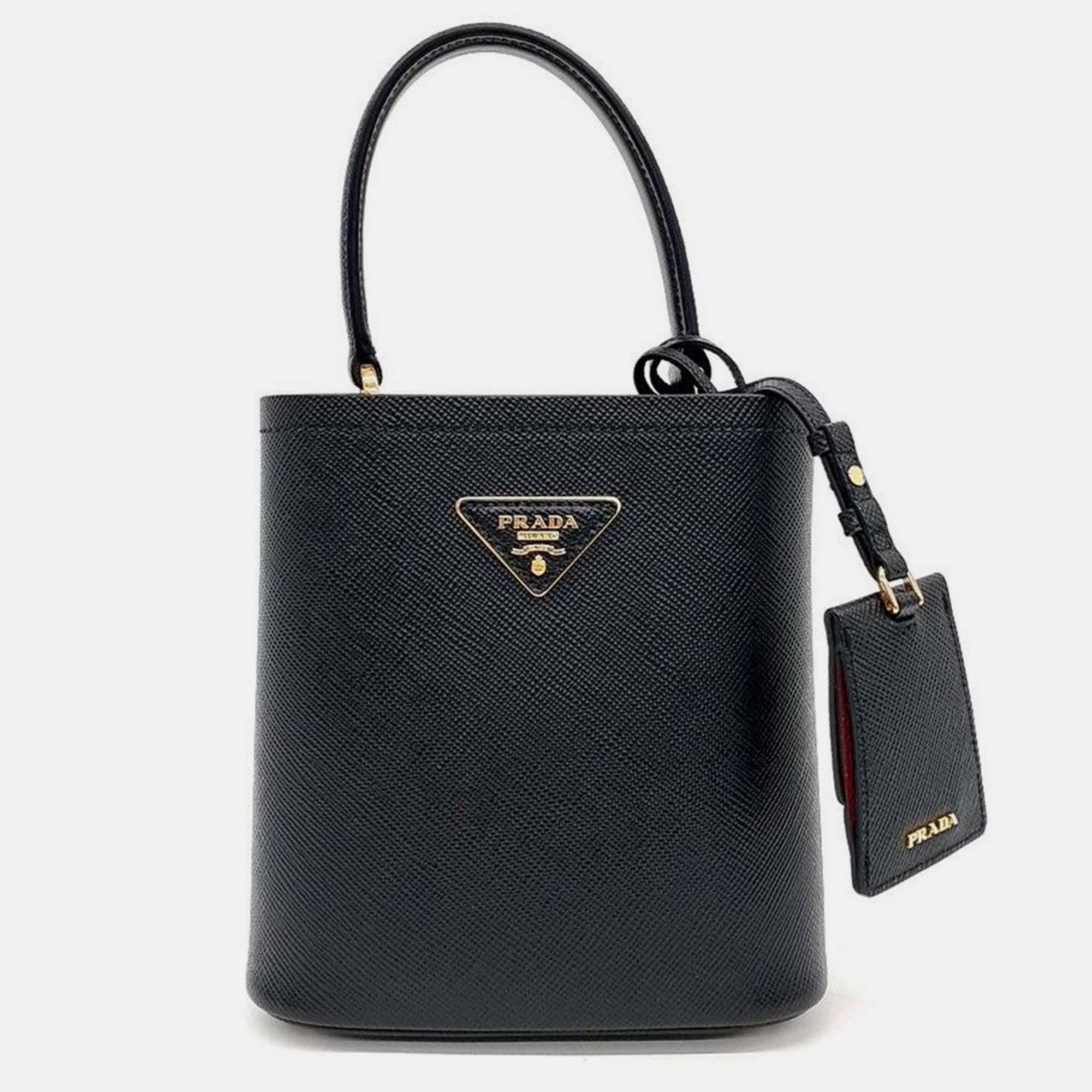 

Prada Saffiano Pannier Tote and Shoulder Bag, Black