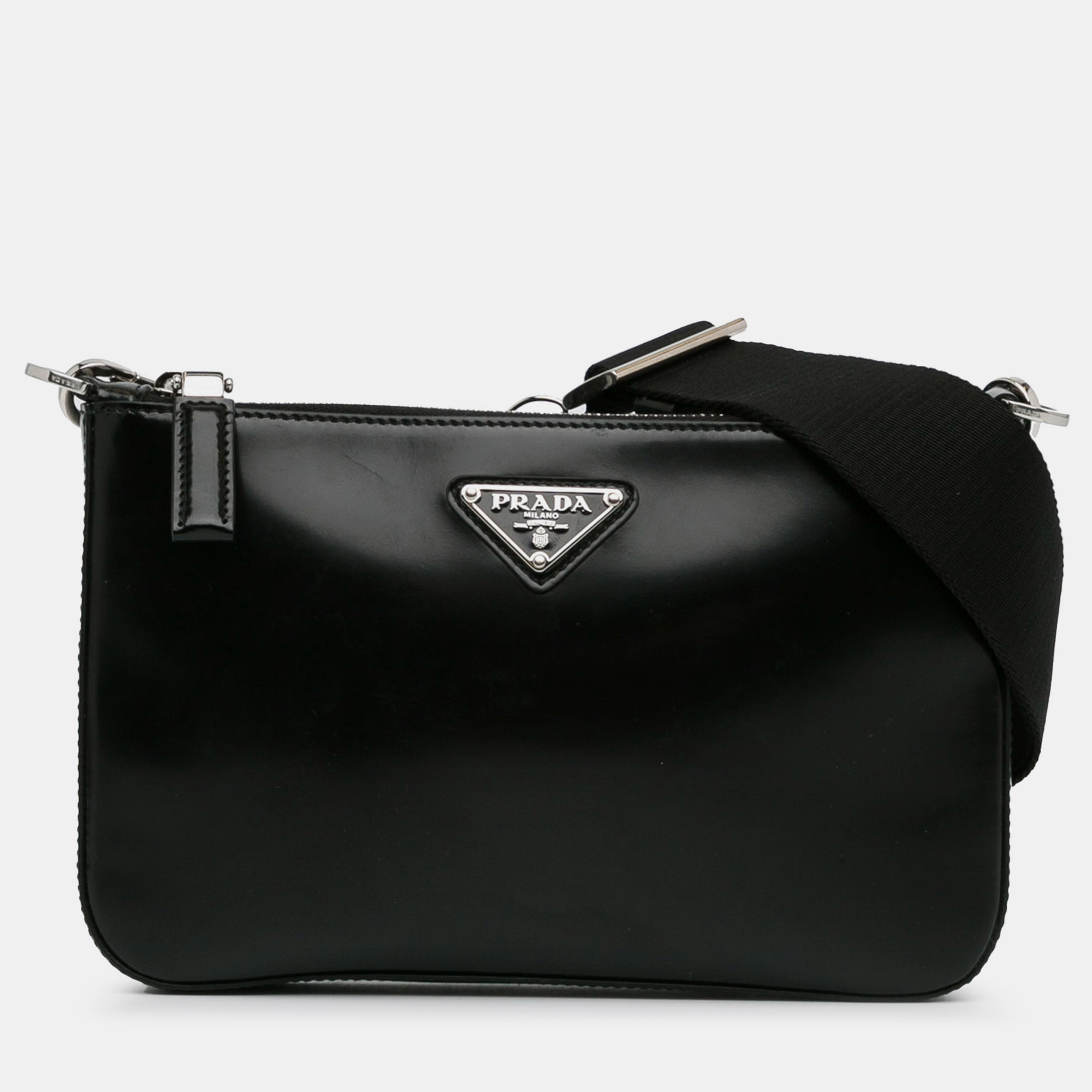 Pre-owned Prada Leather Crossbody Bag In Black