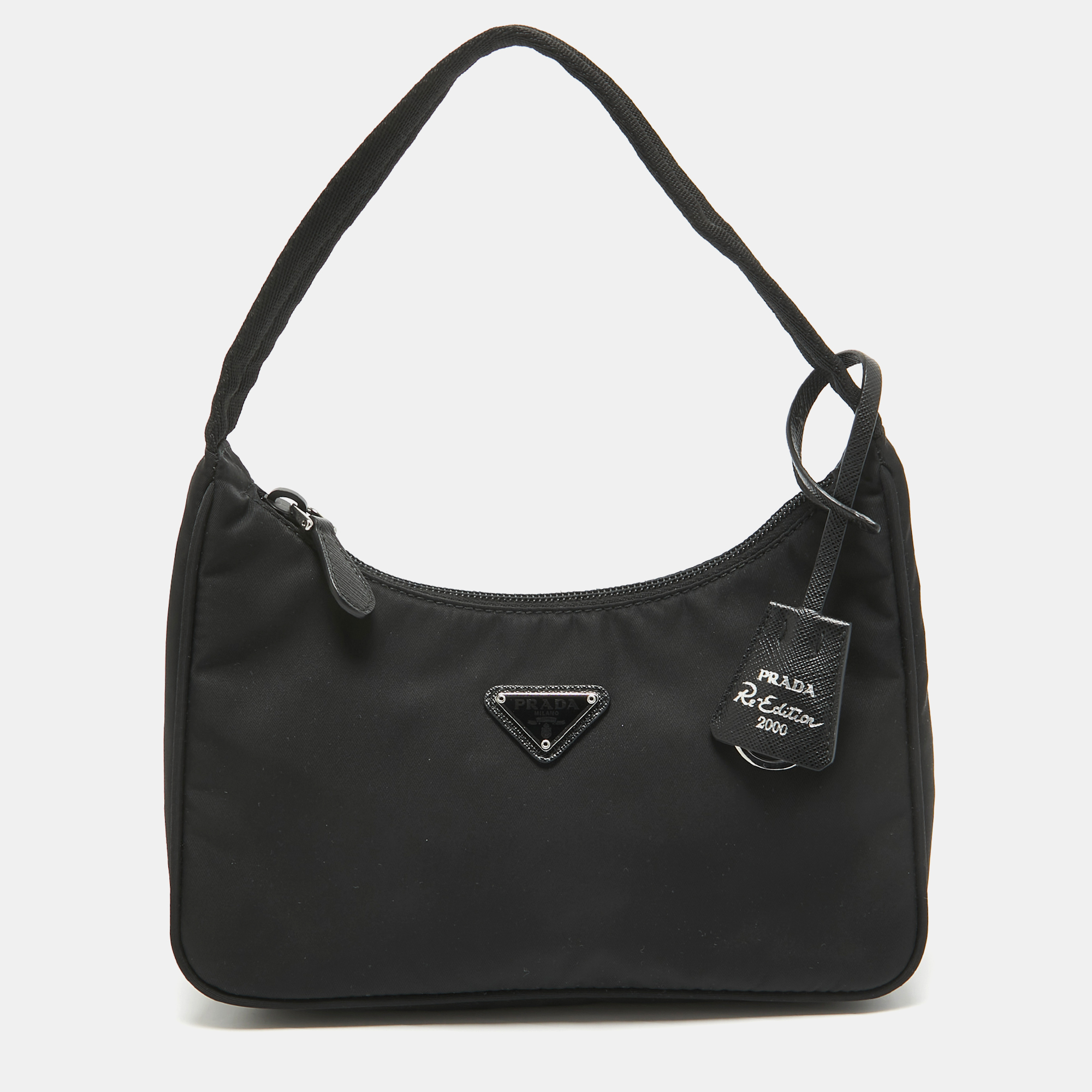 

Prada Black Nylon Re-Edition 2000 Baguette Bag