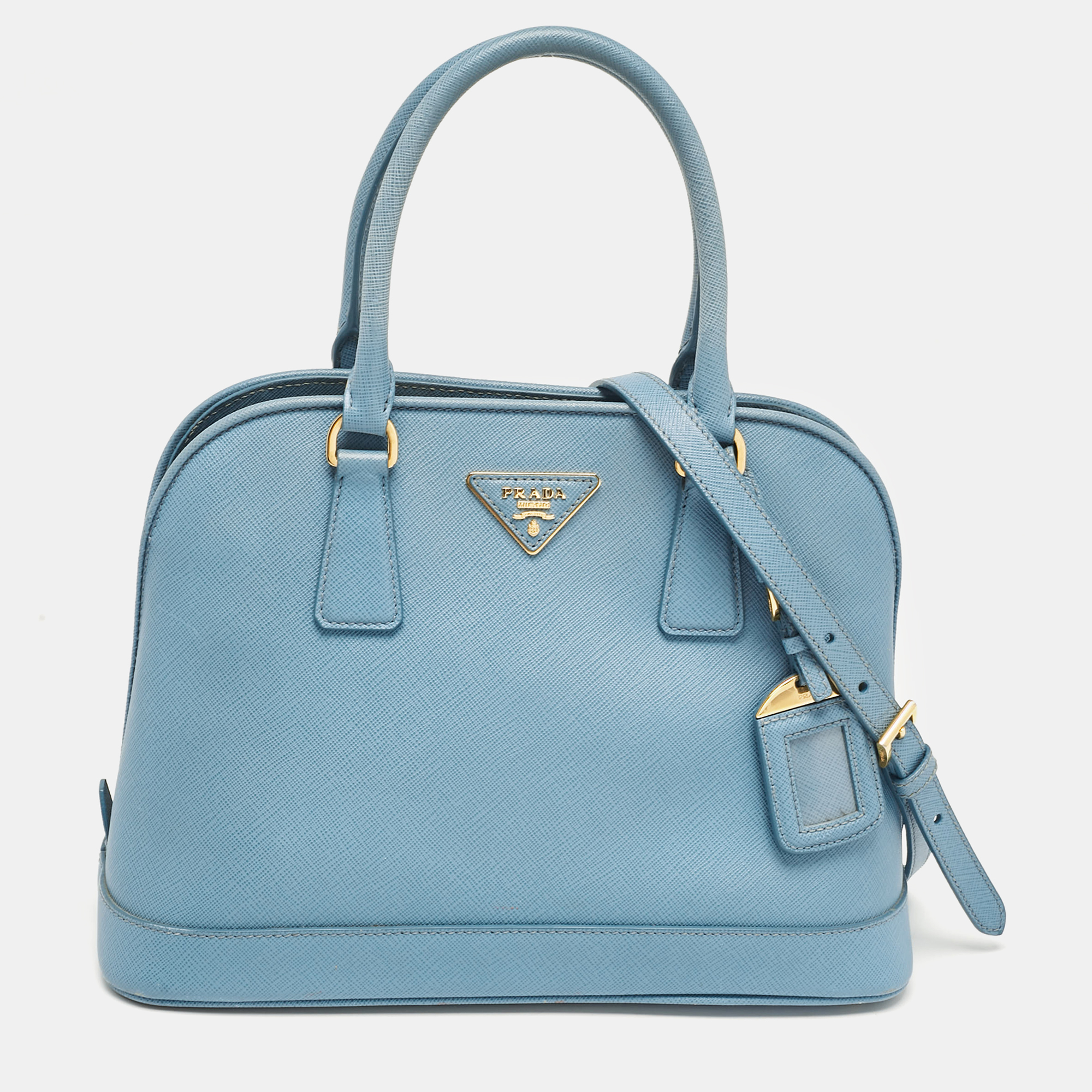 

Prada Blue Saffiano Lux Leather  Promenade Bag