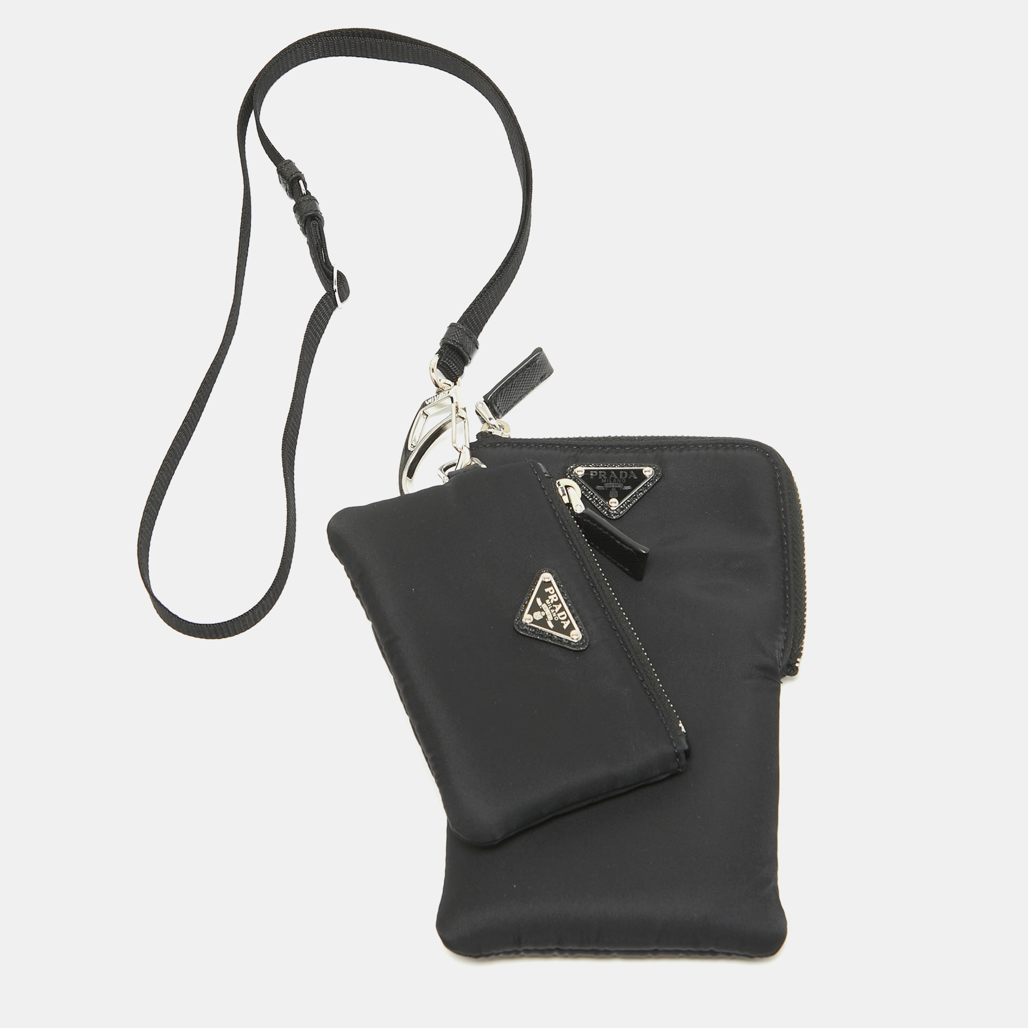 

Prada Black Re-Nylon Lanyard Pouches