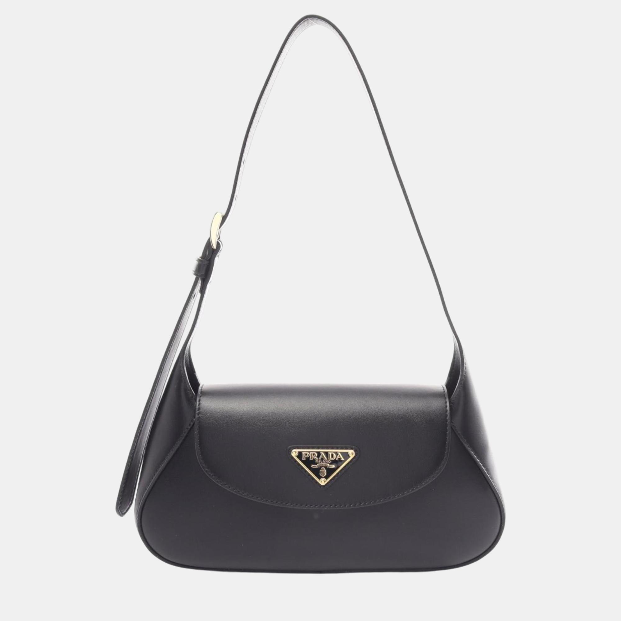 

Prada Black Leather City Calf Shoulder Bag