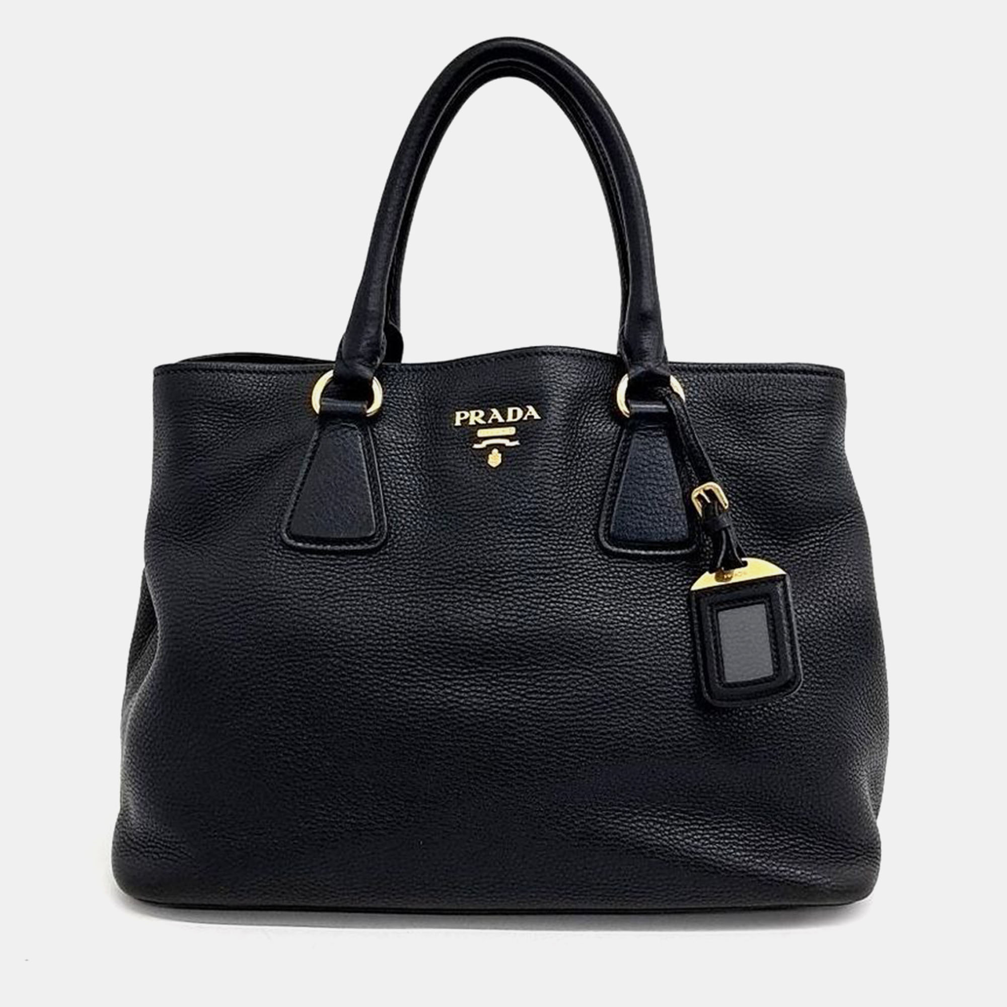 

Prada Vitello Dino Tote and Shoulder Bag, Black