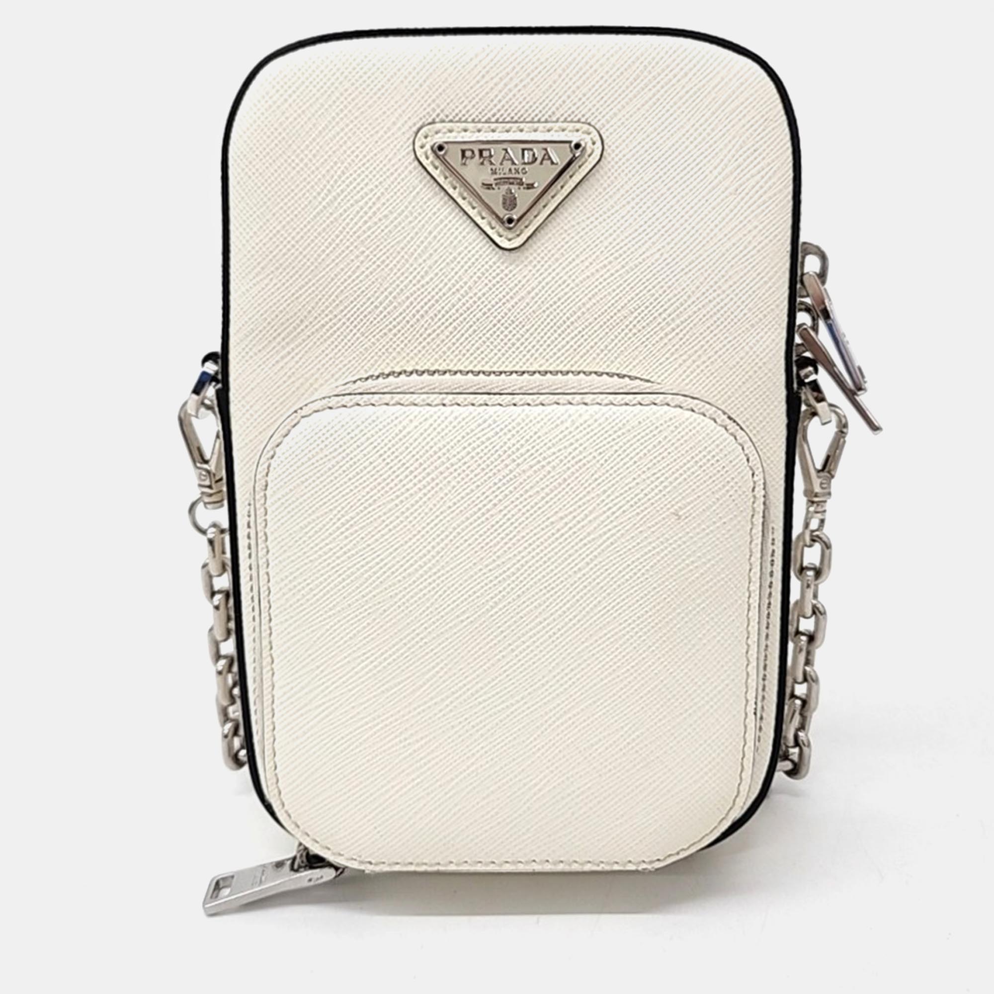 

Prada mini shoulder bag, White