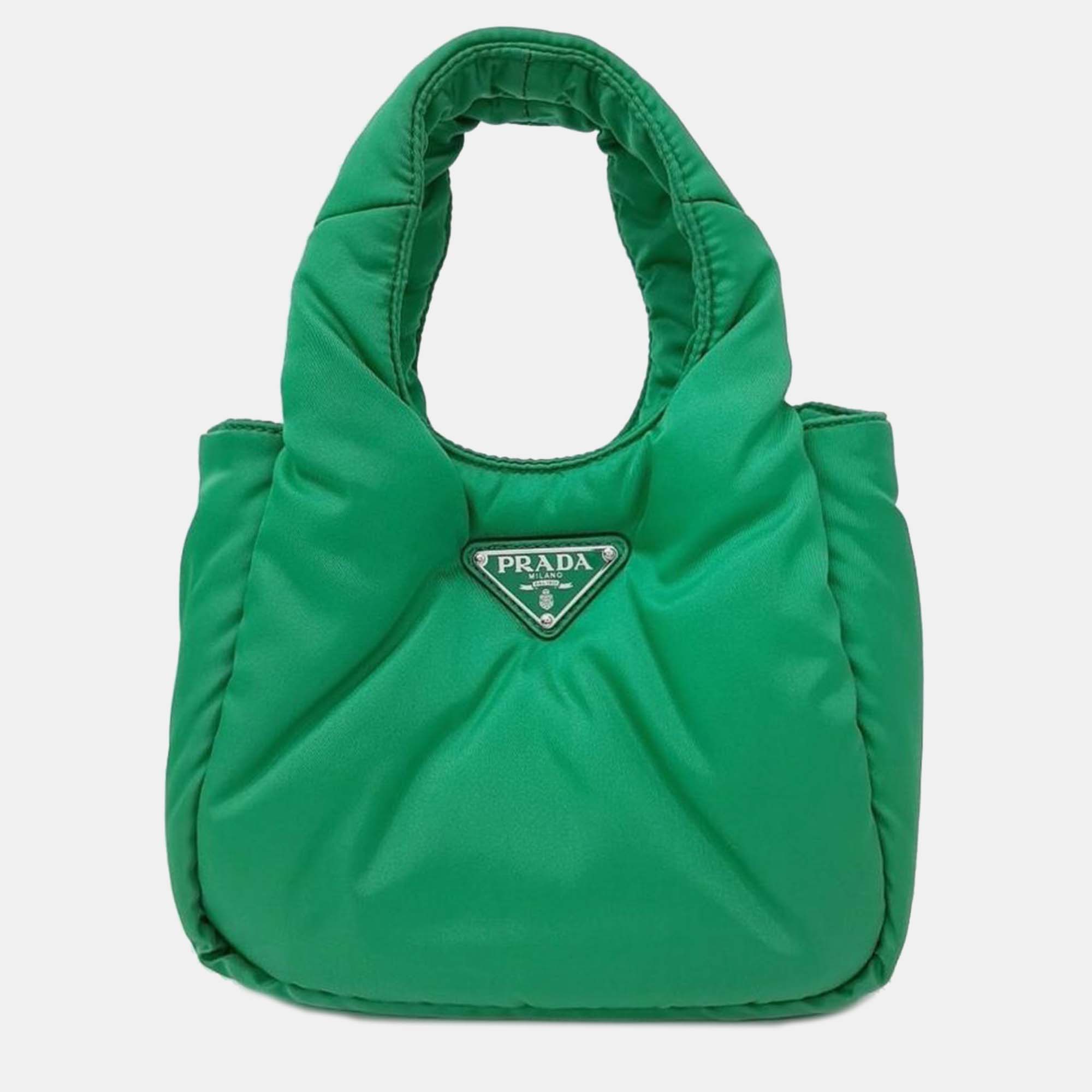 

Prada Re-nylon padded soft small tote bag, Green