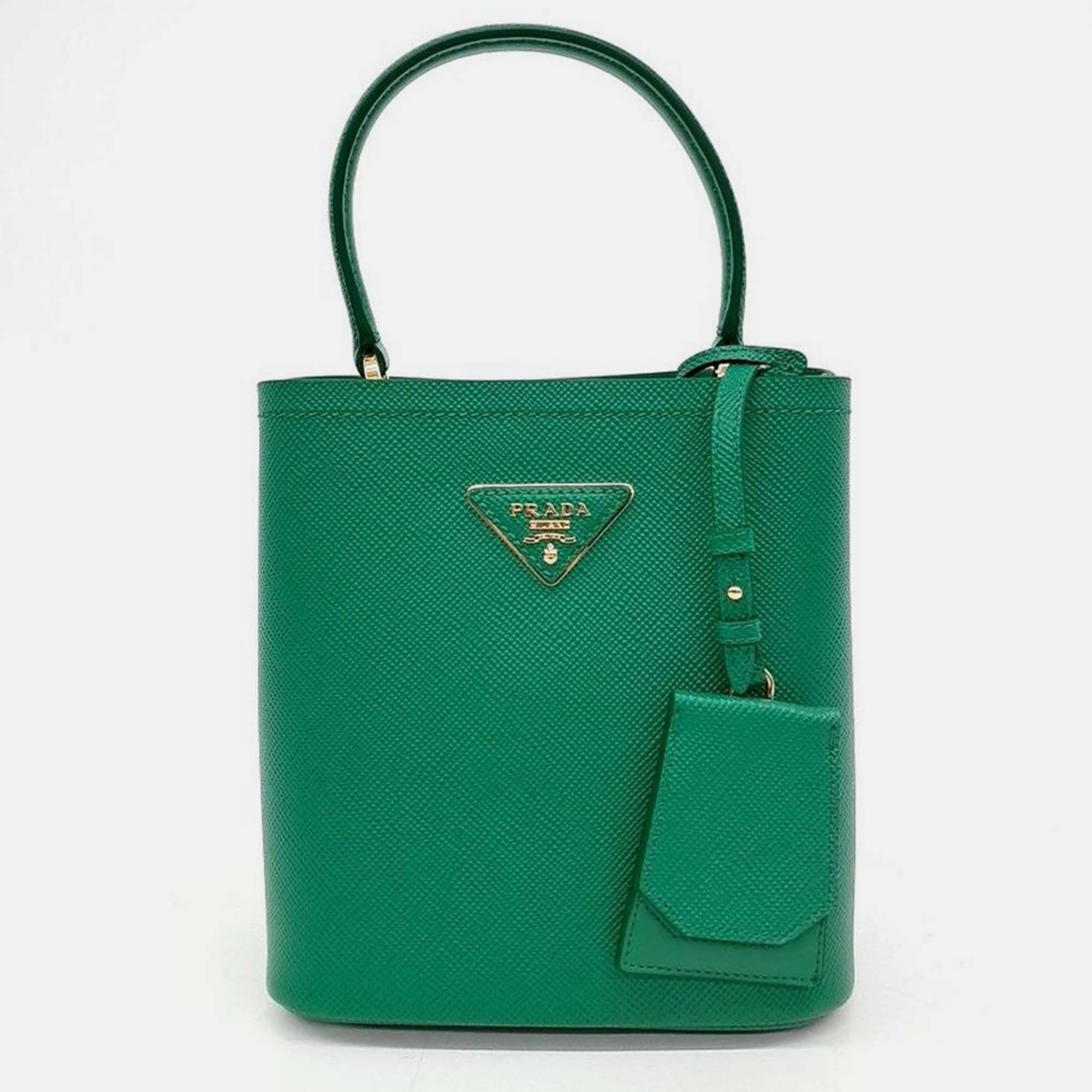 

Prada Saffiano Pannier Tote and Shoulder Bag, Green